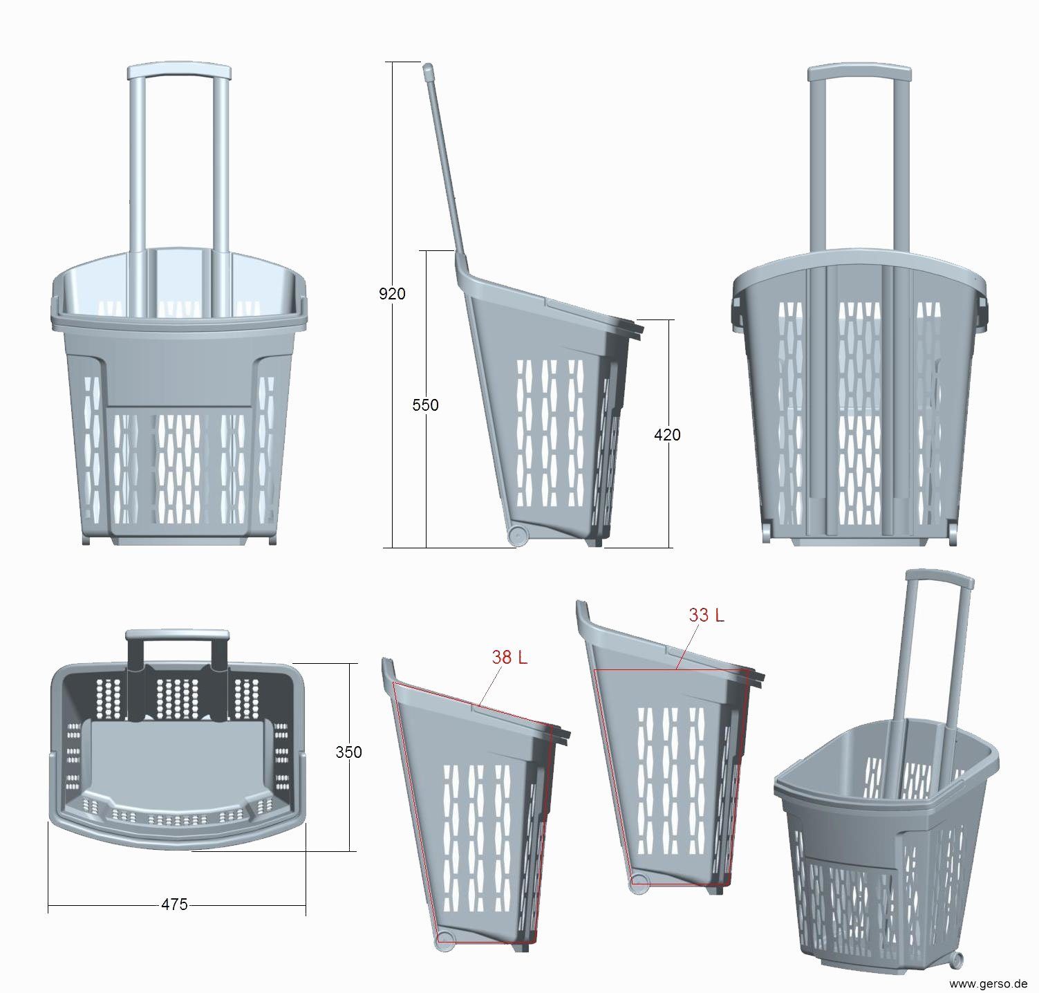 GERSO Einkaufskorb Einkaufskorb mit Rollen ca.40L günstig online kaufen