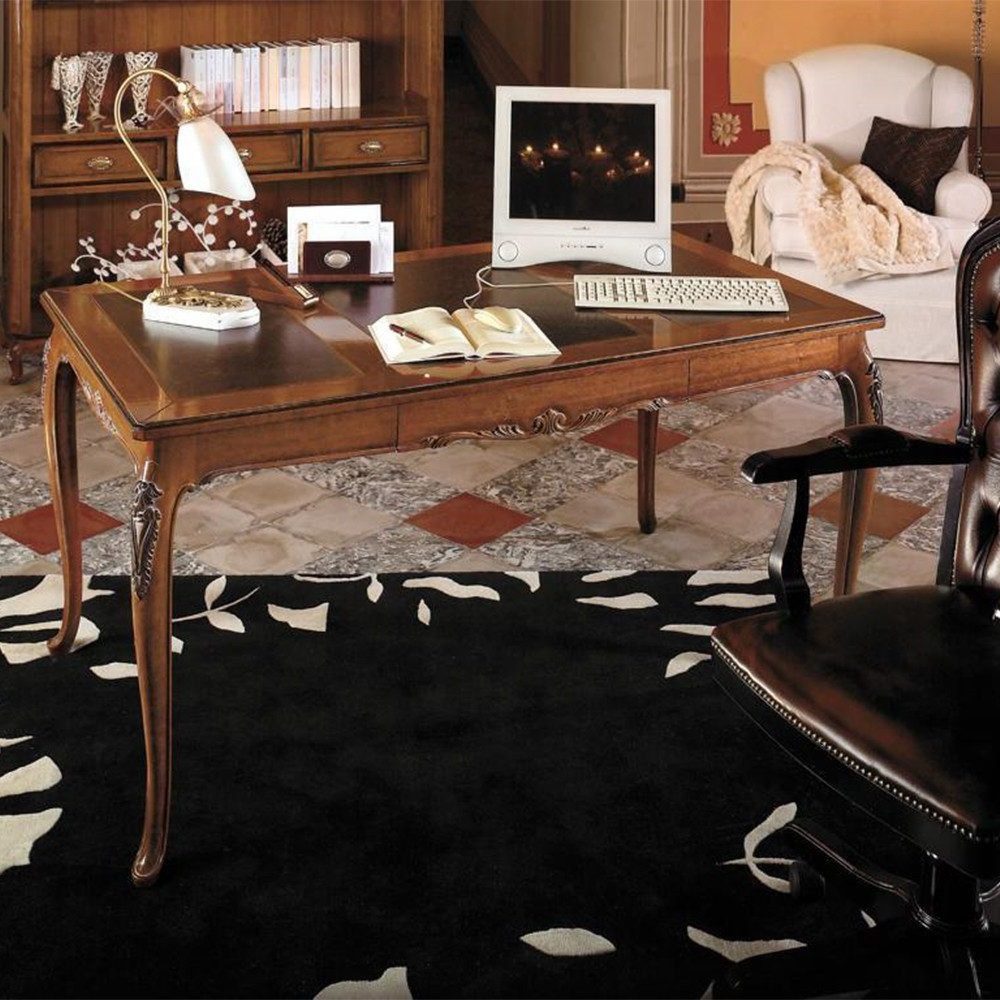 Xlmoebel Schreibtisch Italienischer Holzschreibtisch mit elegantem Design und Stauraum (Schreibtisch, 1-St., Schreibtisch), Hergestellt in Italy