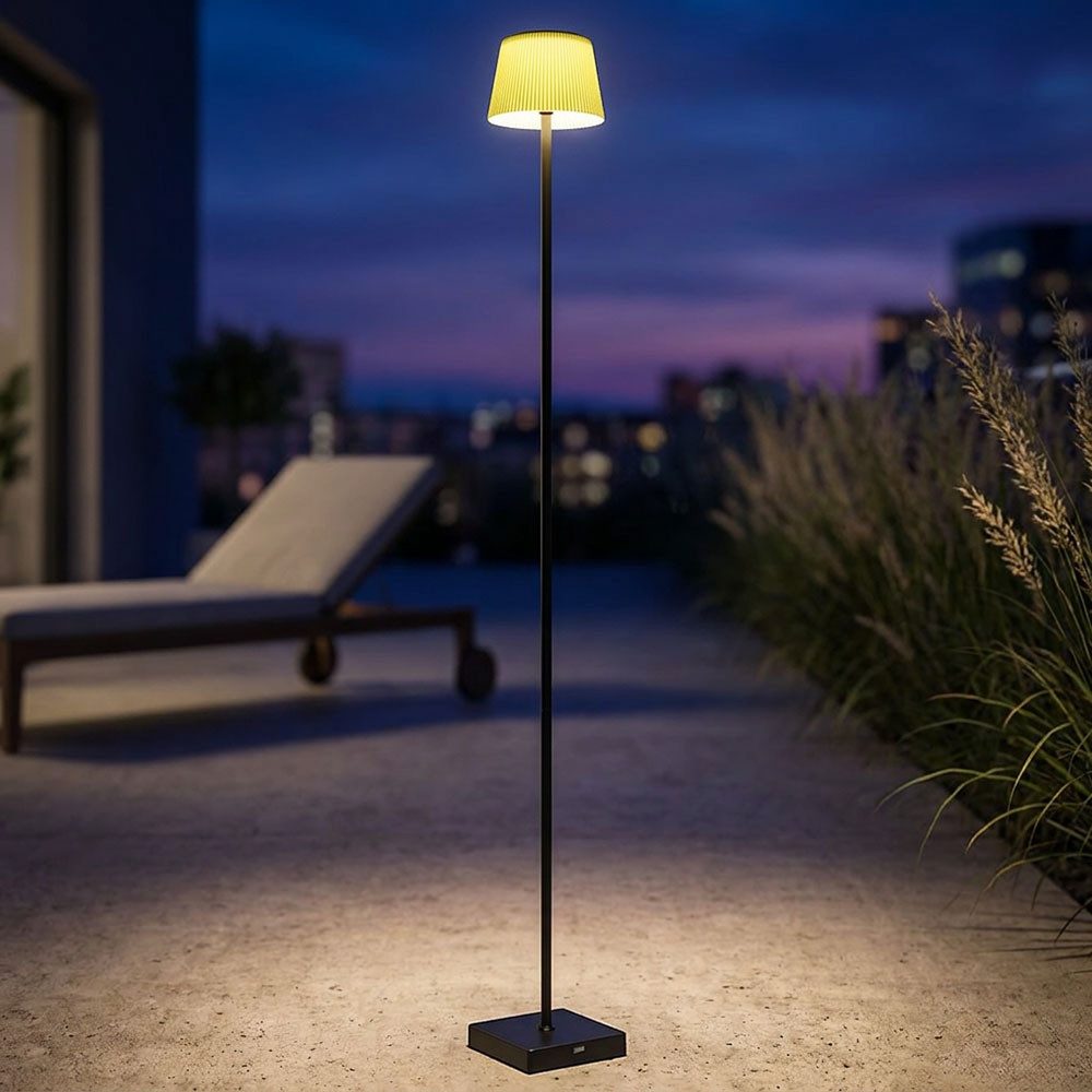 GLOBO LIGHTING LED Außen-Stehlampe, LED-Leuchtmittel fest verbaut, Kaltweiß, Warmweiß, Neutralweiß, Tageslichtweiß, LED Stehleuchte Außenlampe Touchdimmer CCT Akku enthalten H 120 cm