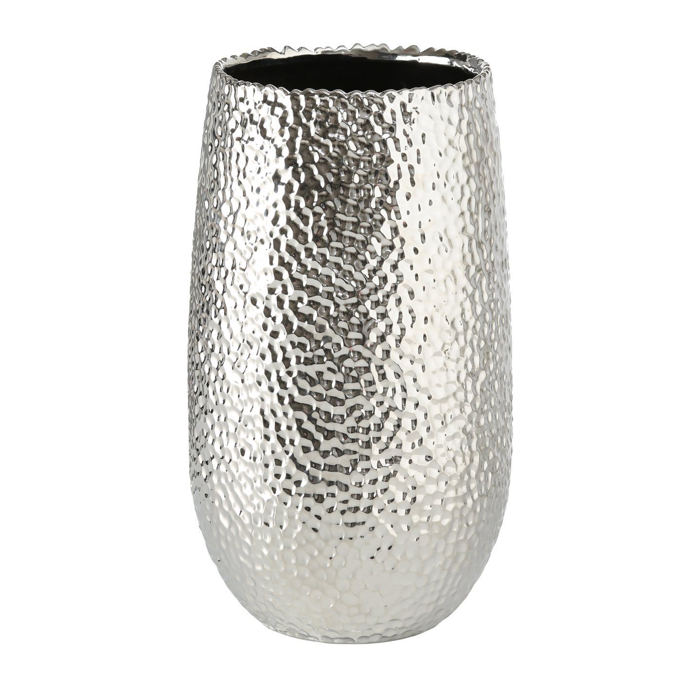 BOLTZE Tischvase Vase Lajos aus Steinzeug in Silber Höhe 31 cm