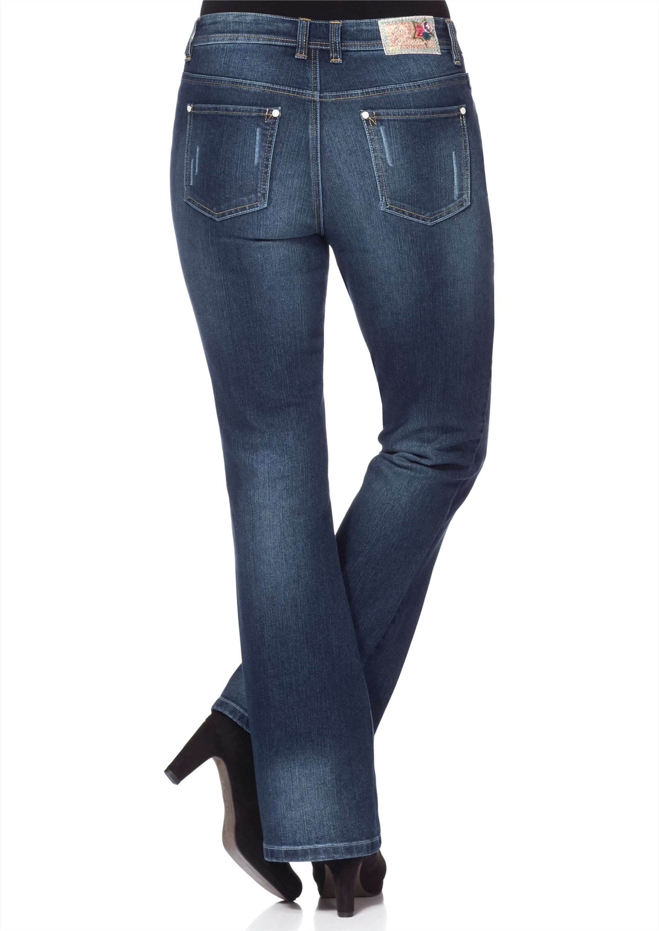 sheego by Joe Browns Bequeme Jeans Bootcut-Jeans mit Pailletten am Bund günstig online kaufen