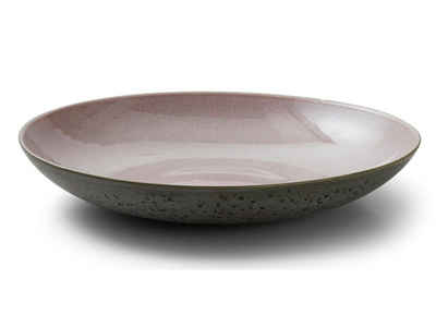 Bitz Schale Schale matt grey / shiny light pink 40 cm, Steinzeug, (Schale)