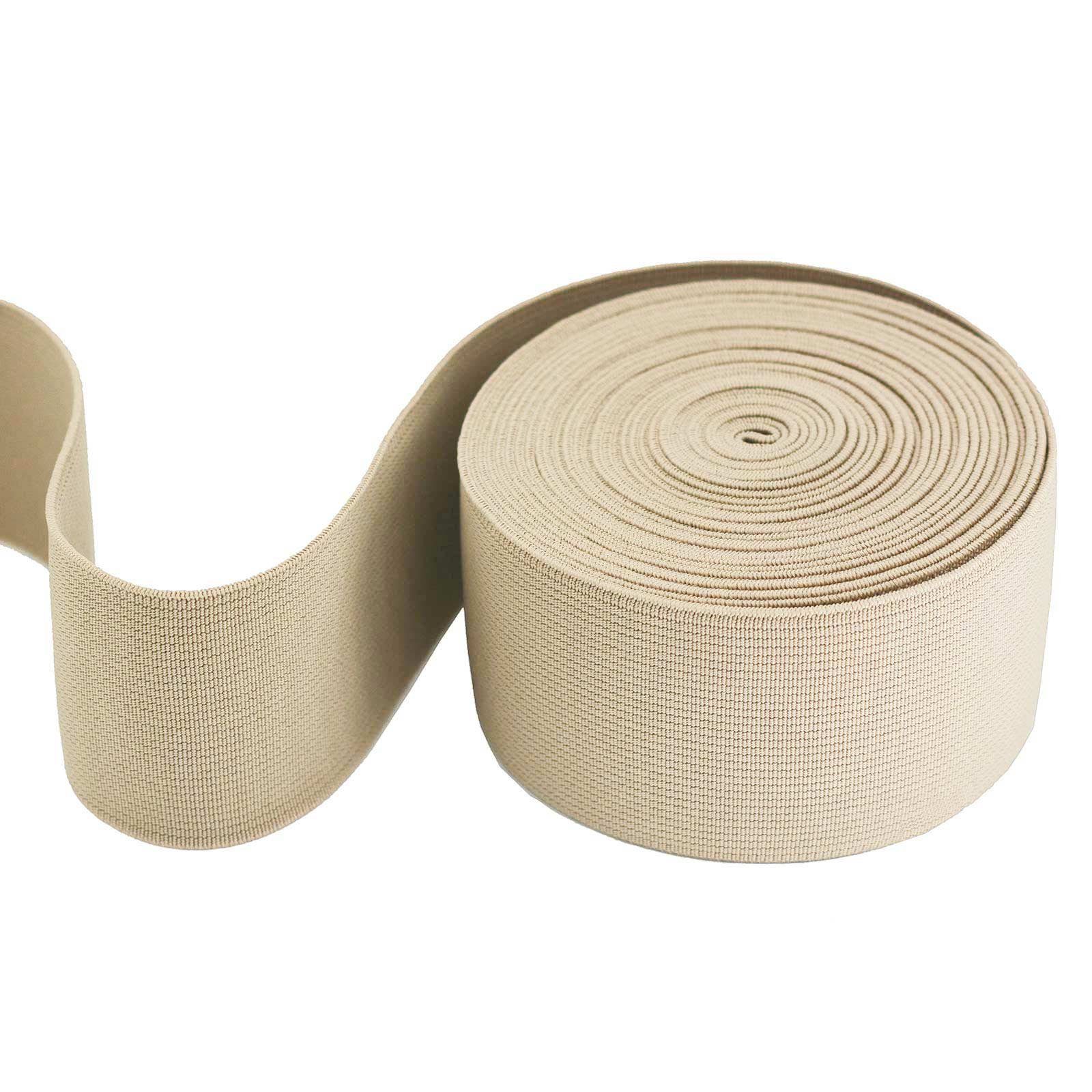 maDDma Gummiband 5m Gummiband 50 mm Gummilitze elastisches Band Bekleidungsgummi, creme