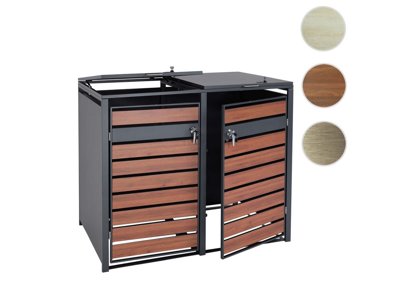 Thumbnail - MCW Mülltonnenbox MCW-J81-2 (2 St), Für 2 Mülltonnen mit 80 bis 240L Fassungsvermögen, abschließbar