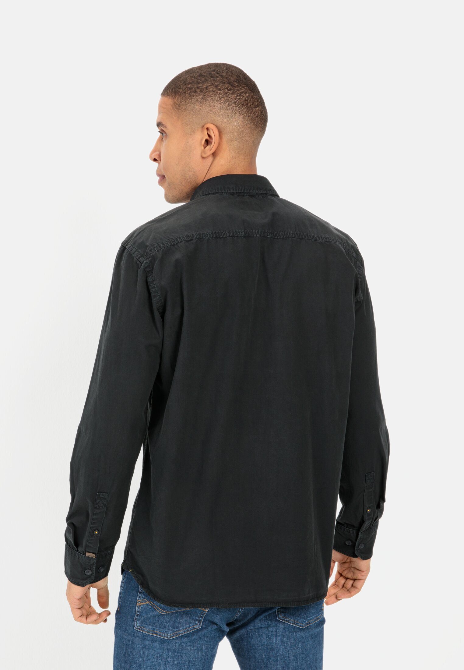 camel active Langarmhemd aus reiner Baumwolle Langarm Button-Down Button-Do günstig online kaufen