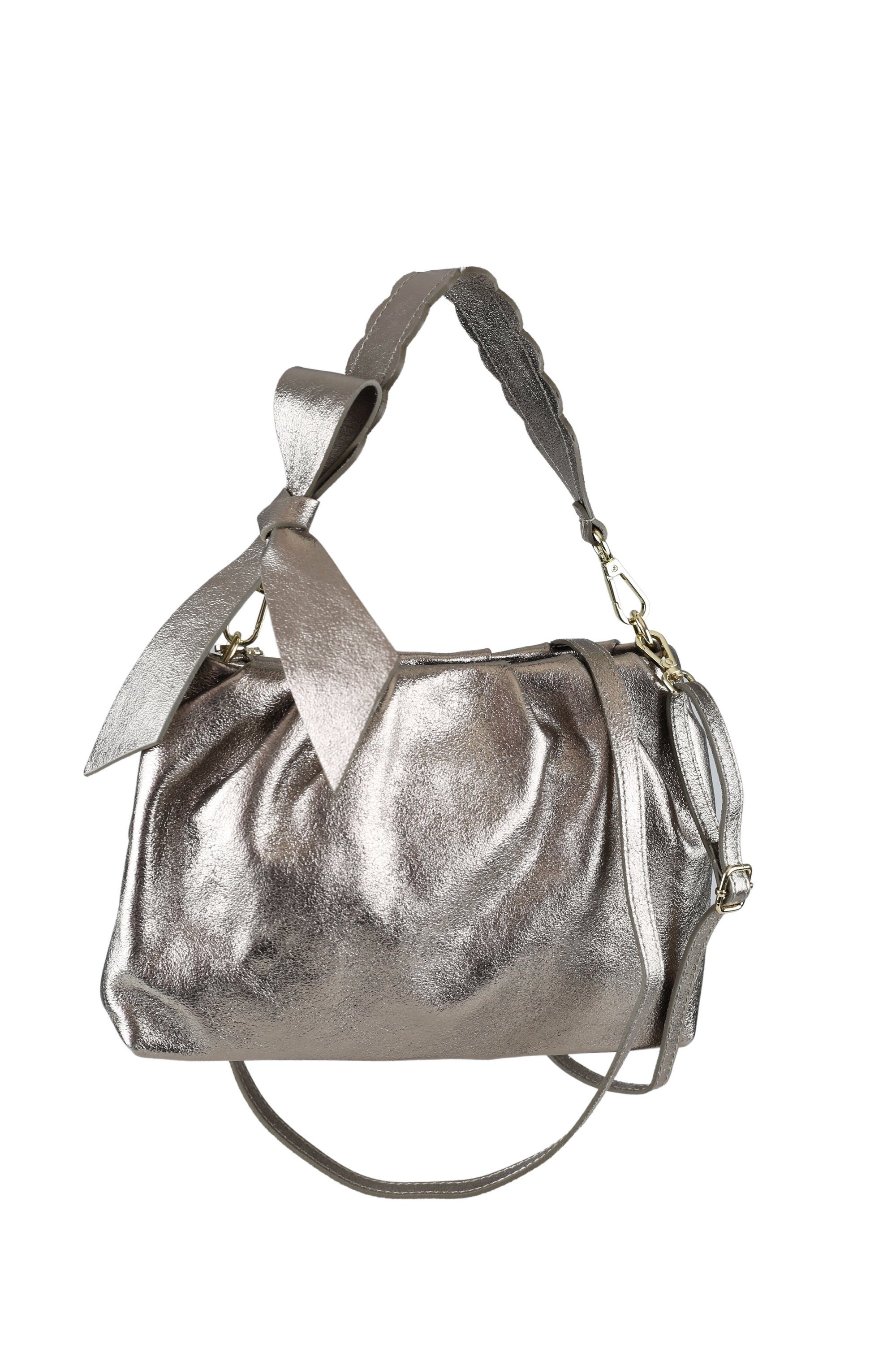 COLLEZIONE ALESSANDRO Umhängetasche Champagner, aus Leder, mit Schleife