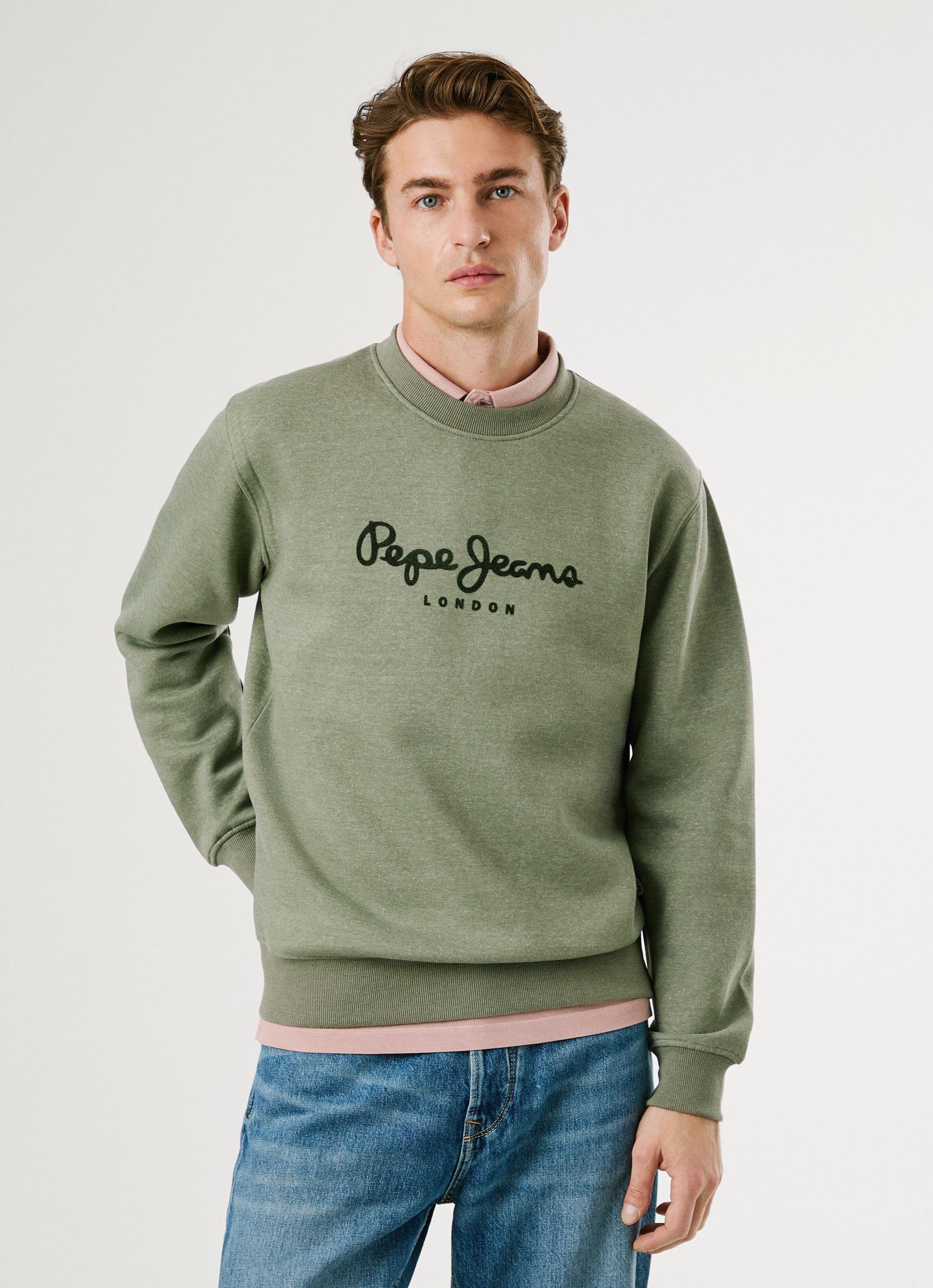 Pepe Jeans Sweatshirt MACBETH MELANGE CREW Rundhalsausschnitt, Logo günstig online kaufen