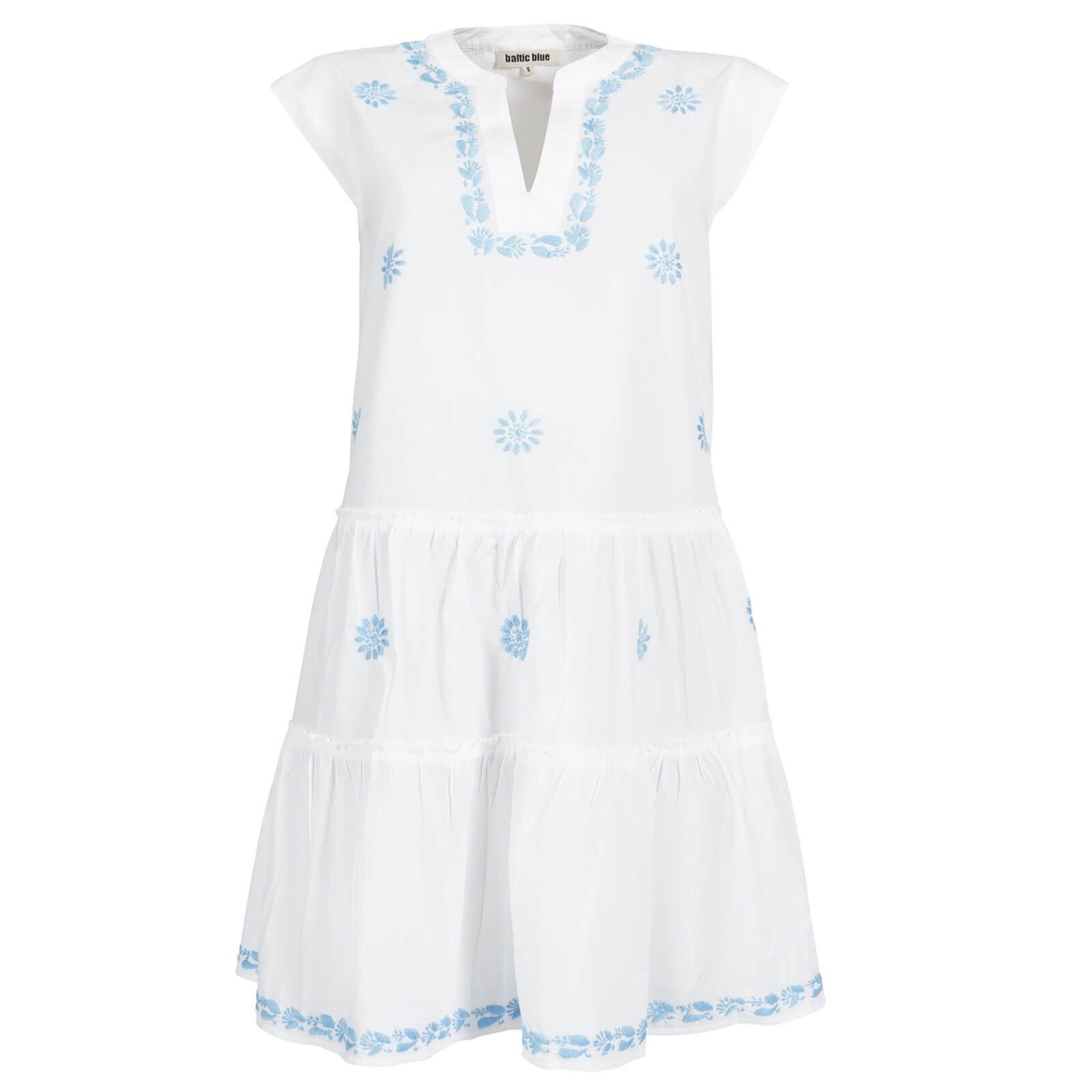 baltic blue Strandkleid Damen Tunika Kleid Vivian - Bestickt mit 3/4-Arm aus Baumwolle