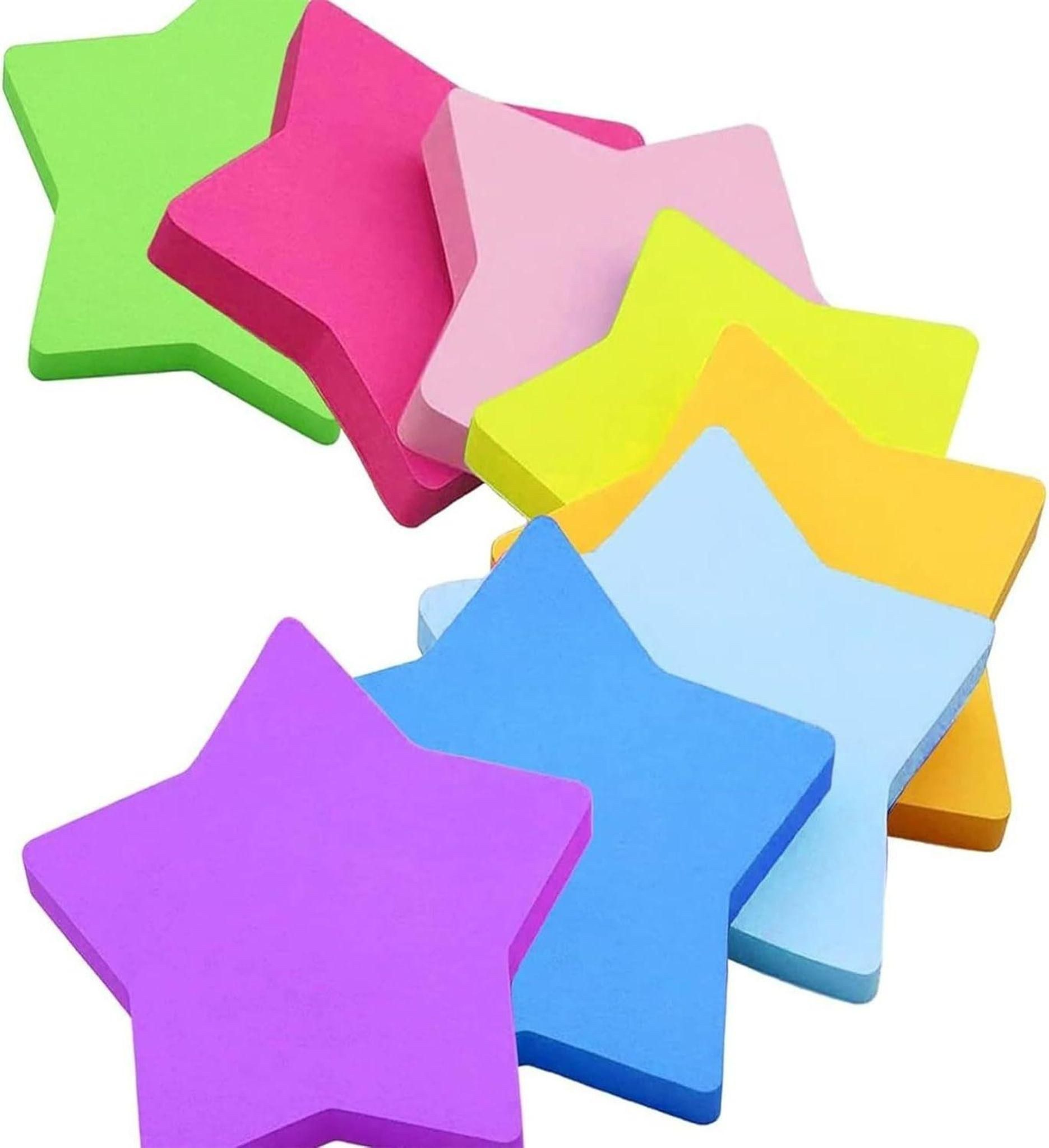 FELIXLEO Kraftpapier 240 Blatt Farbige Haftnotizen Stern Klebezettel 70x70mm Organisation