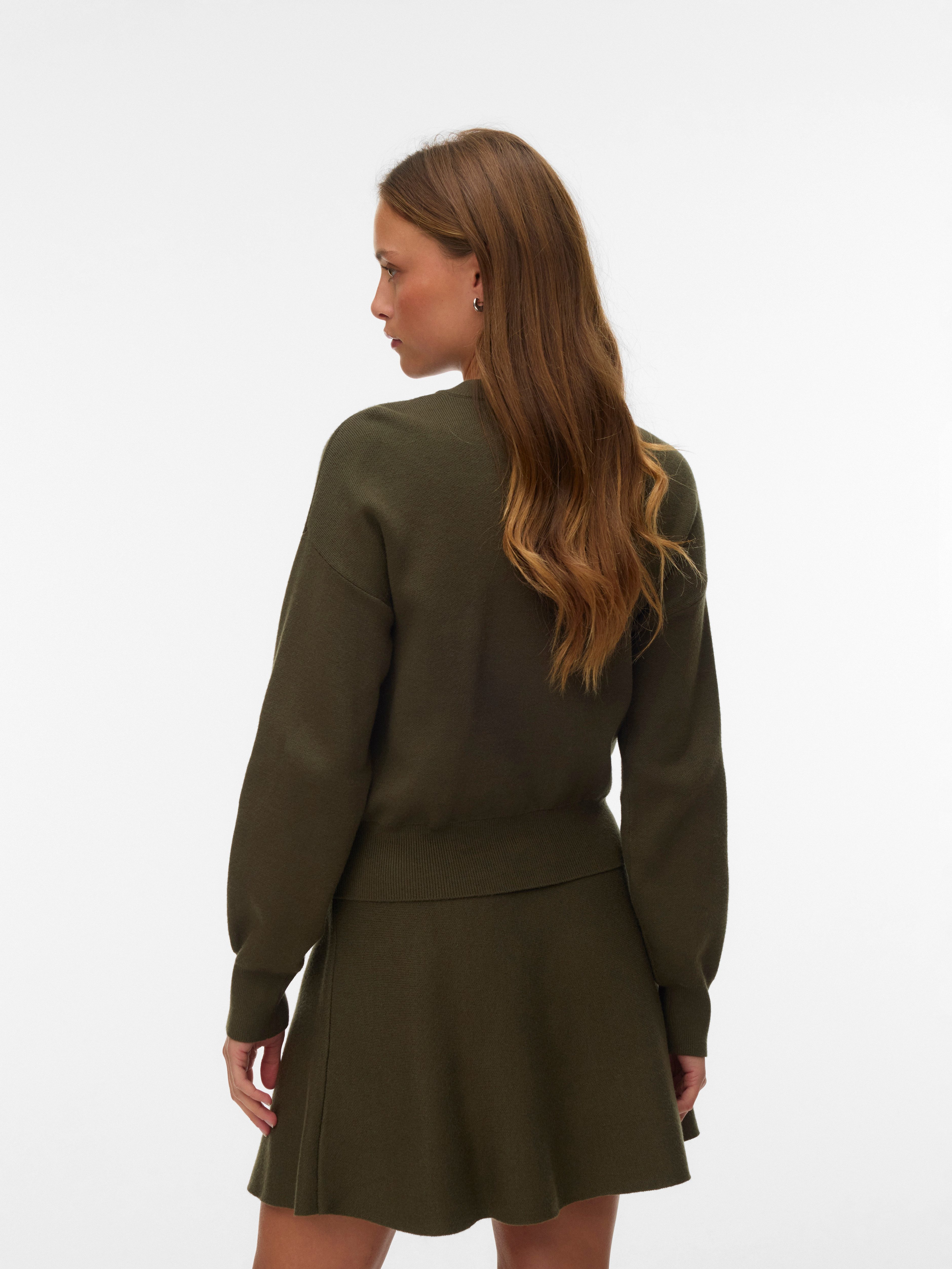 Vero Moda Strickjacke VMNOELLA LS O-NECK CARDIGAN BOO Materialmix – Bild 2 von 5