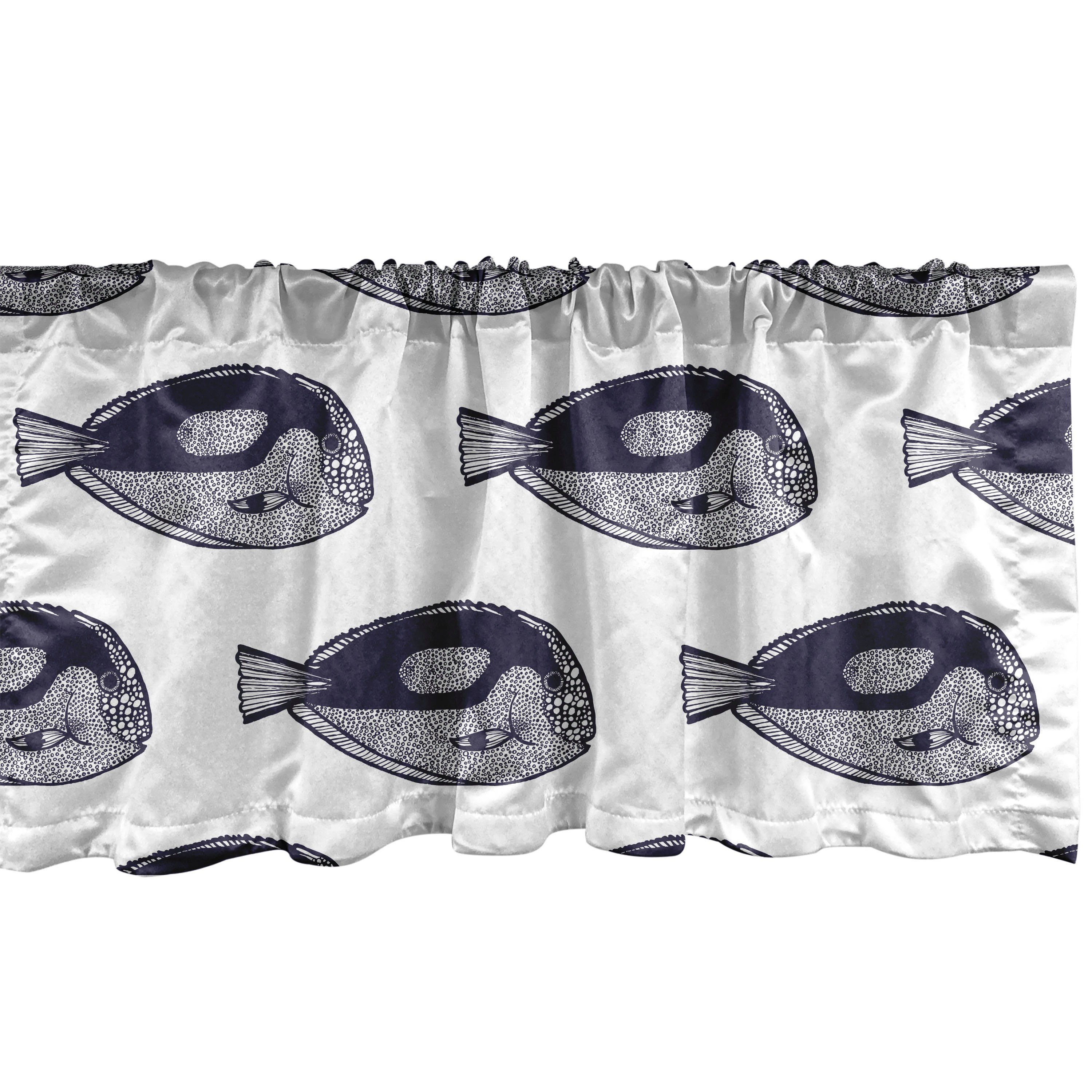Dekor für Muster-Kunst mit Unterwasser- Abakuhaus, Küche Volant Schlafzimmer Stangentasche, Microfaser, Vorhang Scheibengardine Surgeonfish