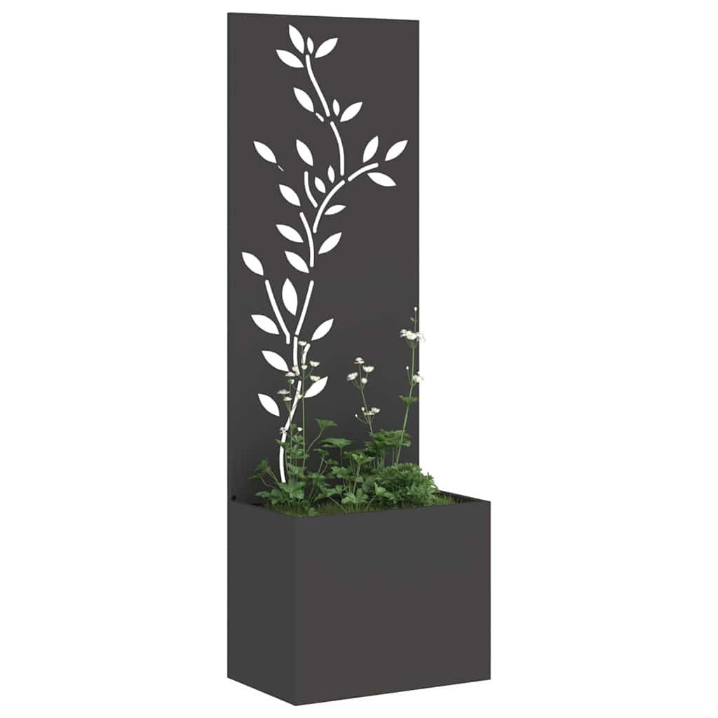 vidaXL Wandbild Garten Sichtschutz-Leinwand Floral Schwarz günstig online kaufen