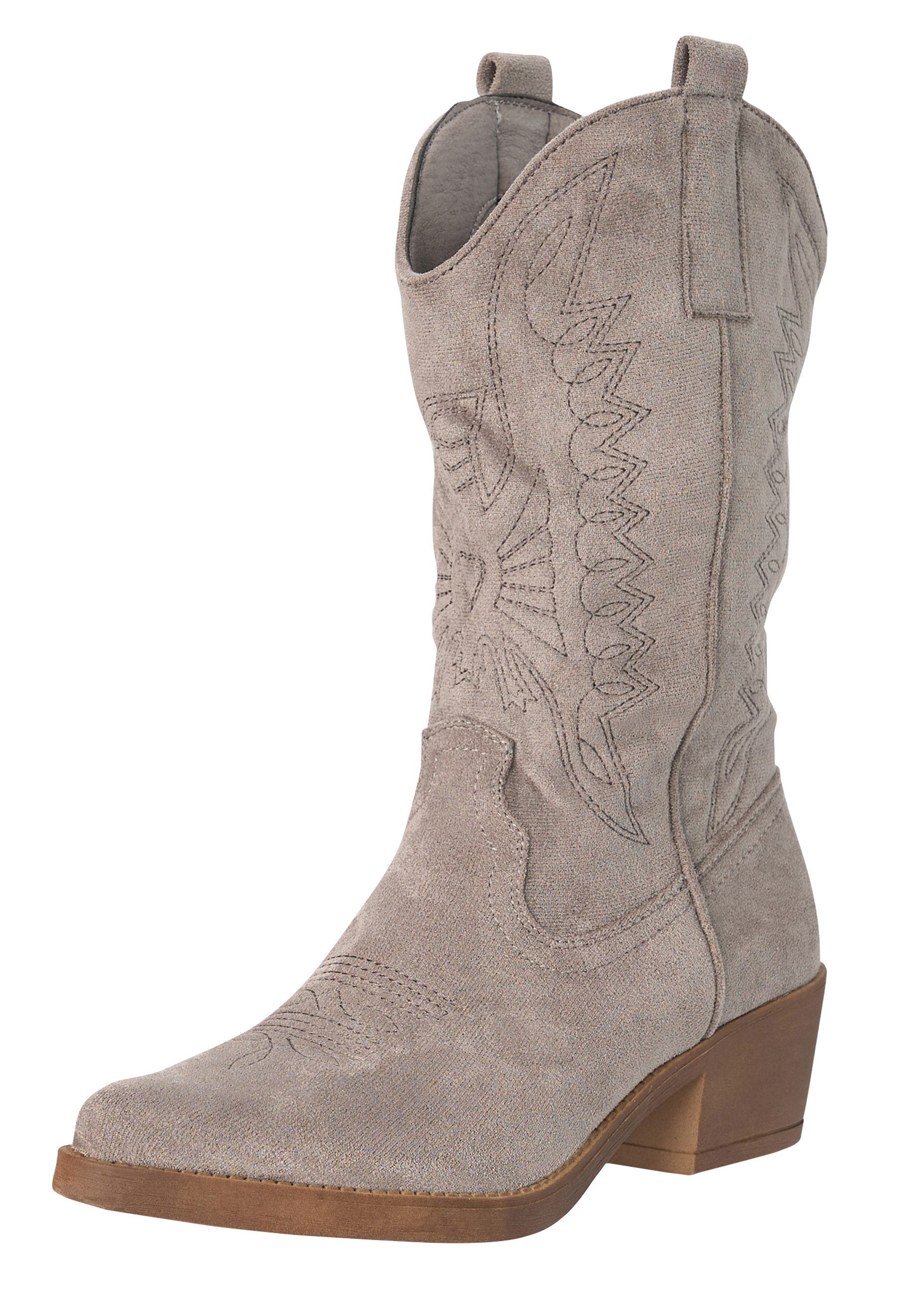 Salinyang Cowboy Boots Damen mit Stickerei & Blockabsatz Western Stiefel Cowboystiefel