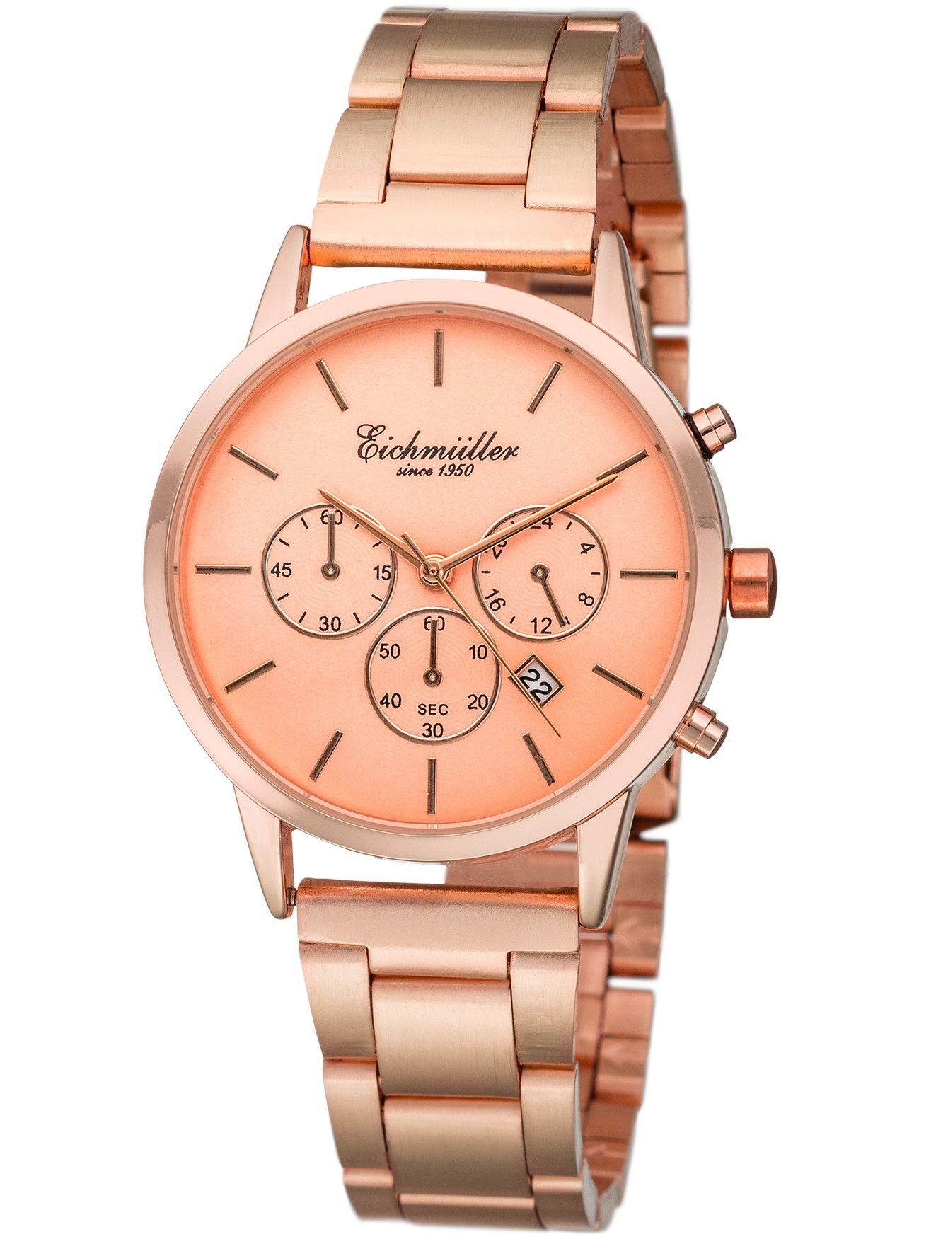 Eichmüller Quarzuhr Damenuhr RE1079 Rosé Metallband 36 mm
