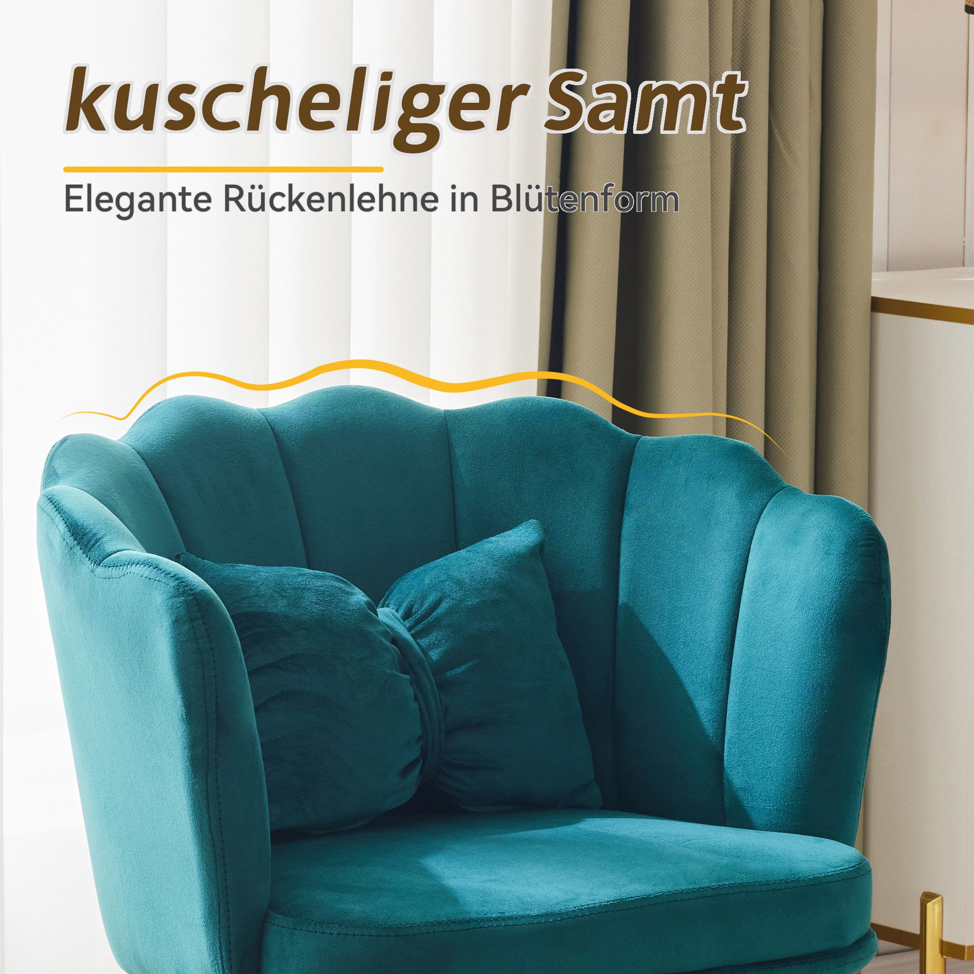 Merax Polsterstuhl mit Schleife Zierkissen (2 günstig online kaufen