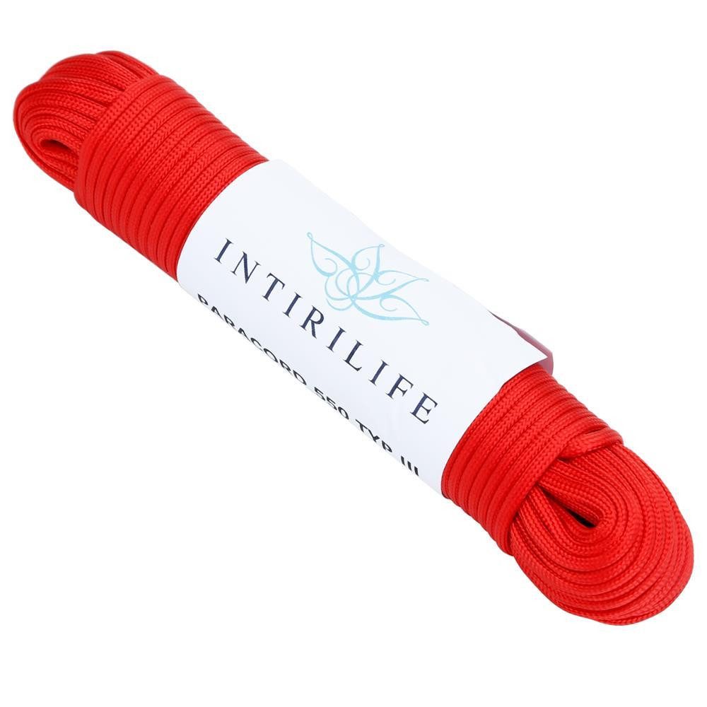 Intirilife Abspannleine (31m Nylon Outdoor Seil in ROT, 1-tlg), Garten Seil 31 Meter lang und 4 mm dick