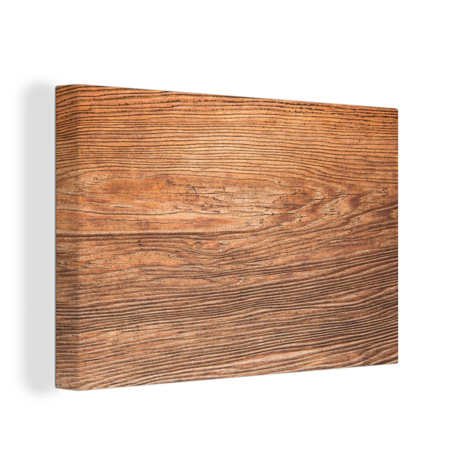 OneMillionCanvasses® Leinwandbild Die Holzstruktur eines Brettes, (1 St), Wandbild Leinwandbilder, Aufhängefertig, Wanddeko, 30x20 cm