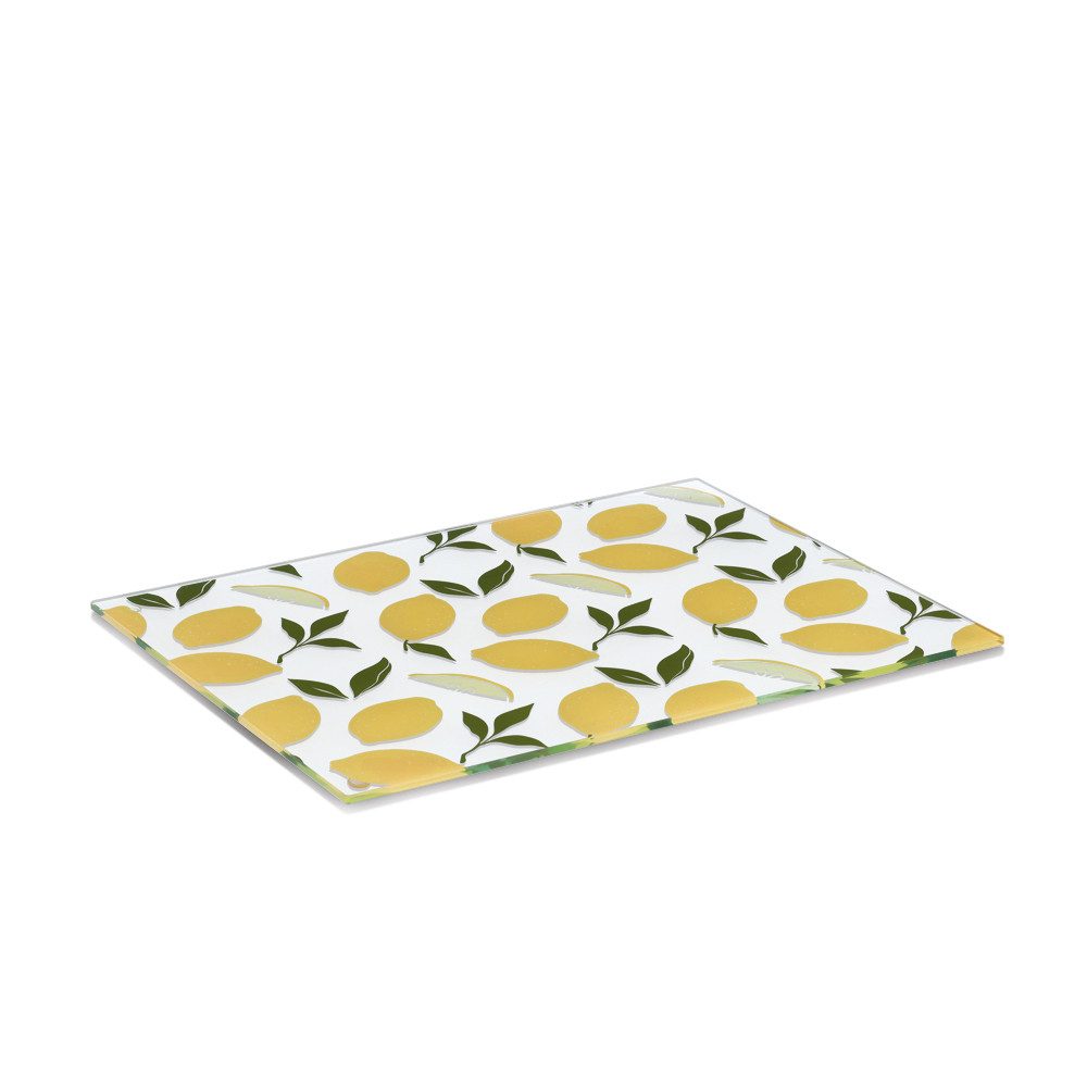 Zeller Present Schneidebrett Glasschneideplatte "Lemons, Sicherheitsglas