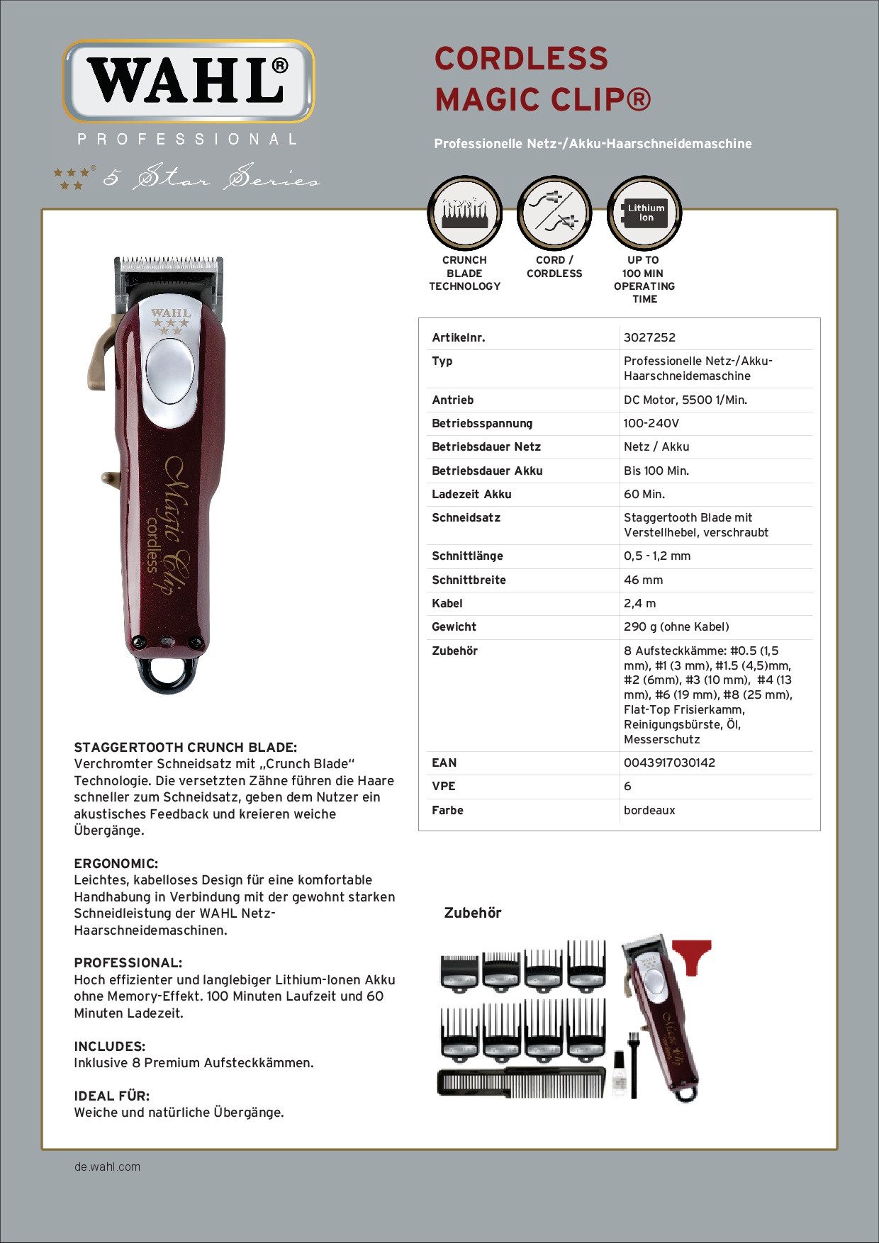 Wahl Haarschneider Wahl Cordless Magic Clip