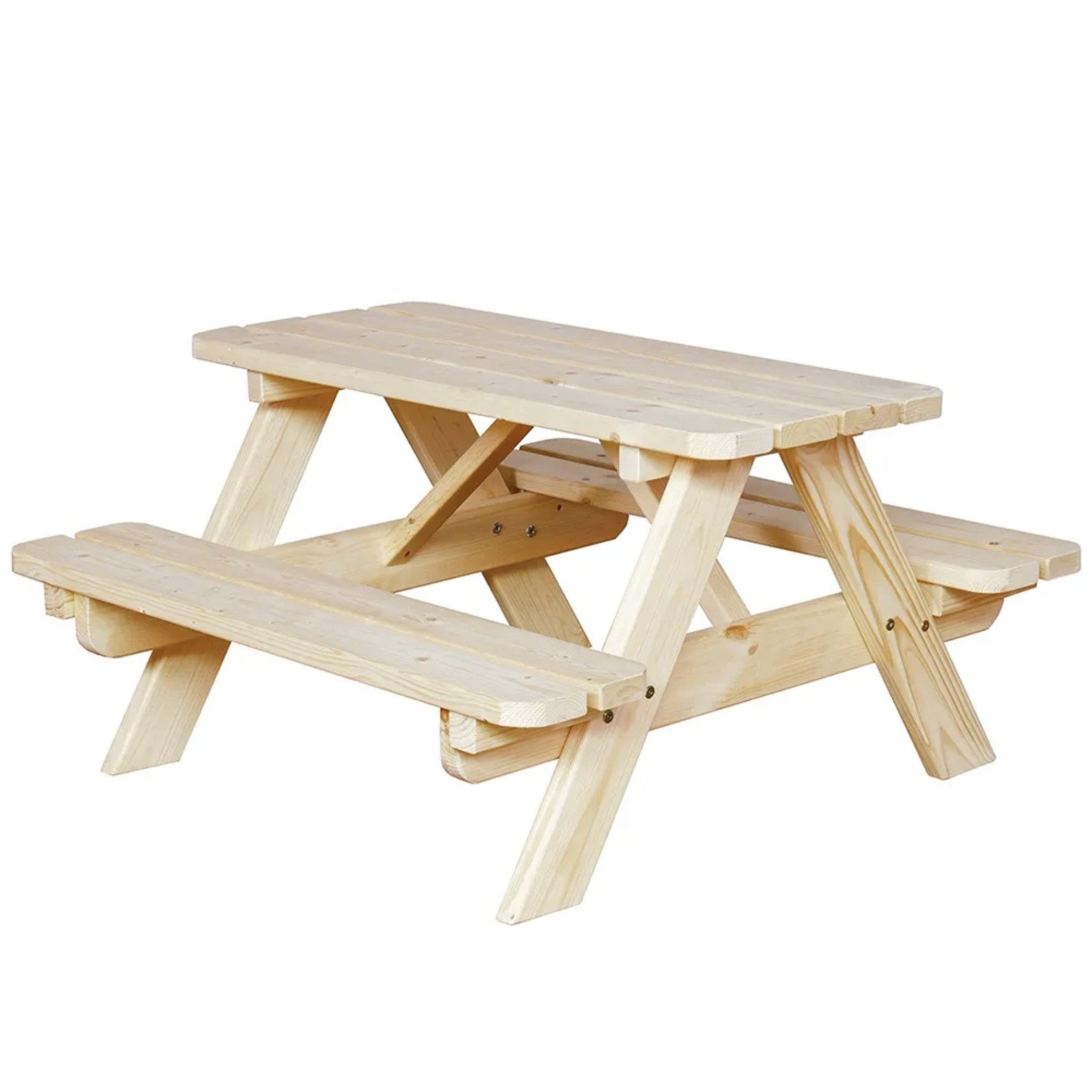 osoltus Gartenbank Picknicktisch Kinder Gartentisch Jimmy Kiefer Holz 90x85cm