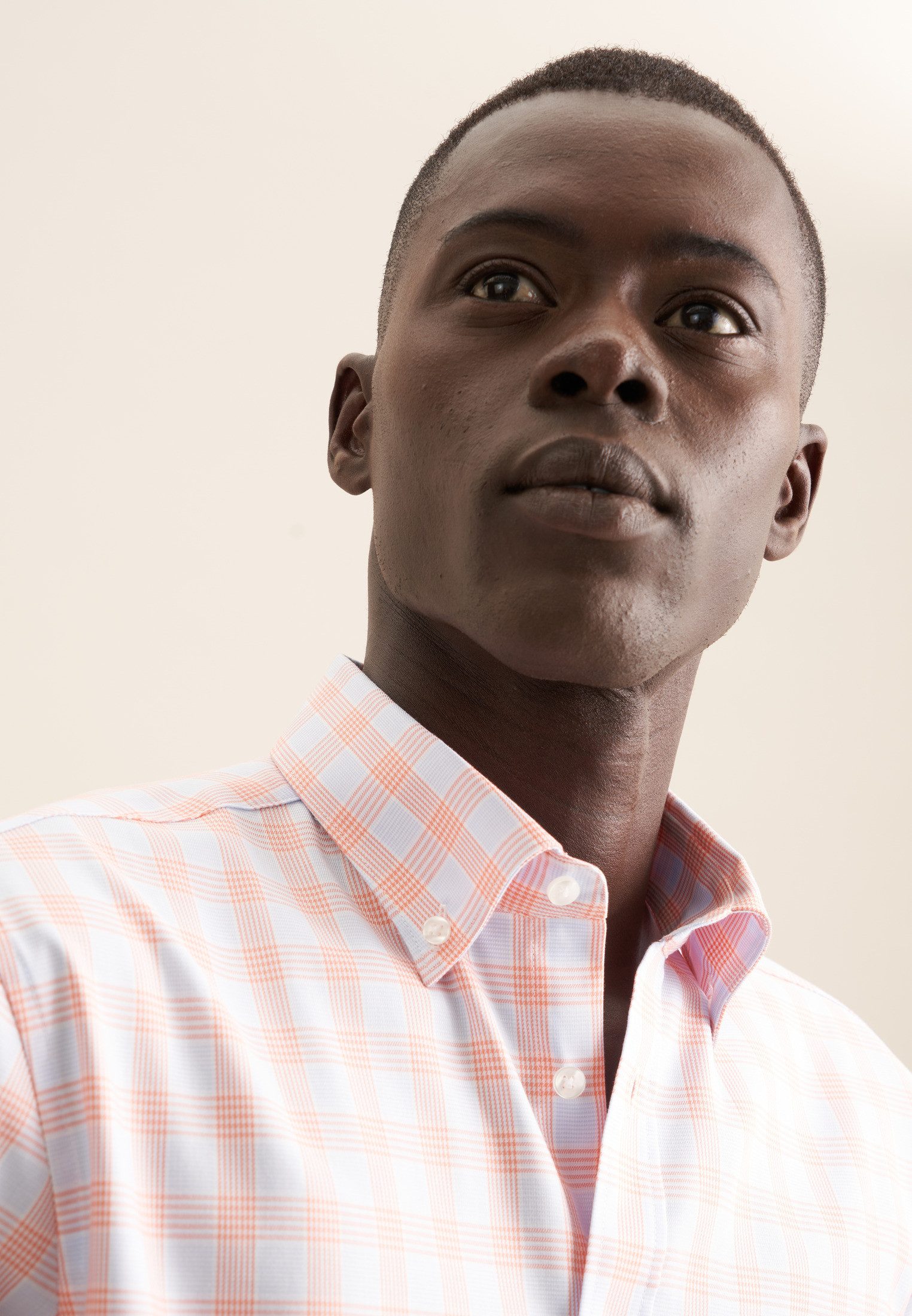 seidensticker Businesshemd Regular Regular 1/2 Button-Down-Kragen Karo