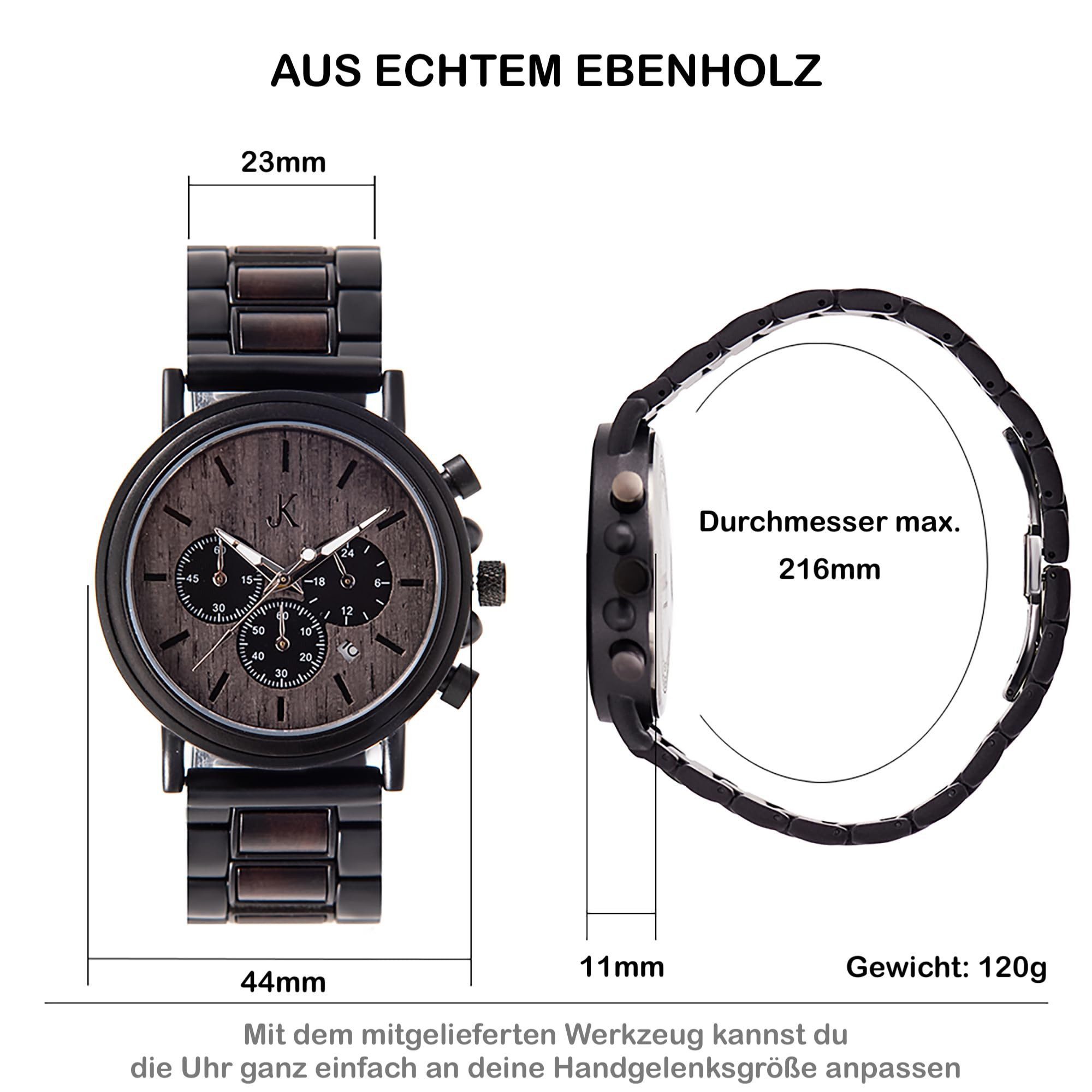 Kim Johanson Quarzuhr Military, Herren-Quarzuhr mit Datum, in Schwarz-Beige günstig online kaufen