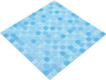 Mosani Bodenfliese Glasmosaik Mosaikfliesen hellblau Poolmosaik