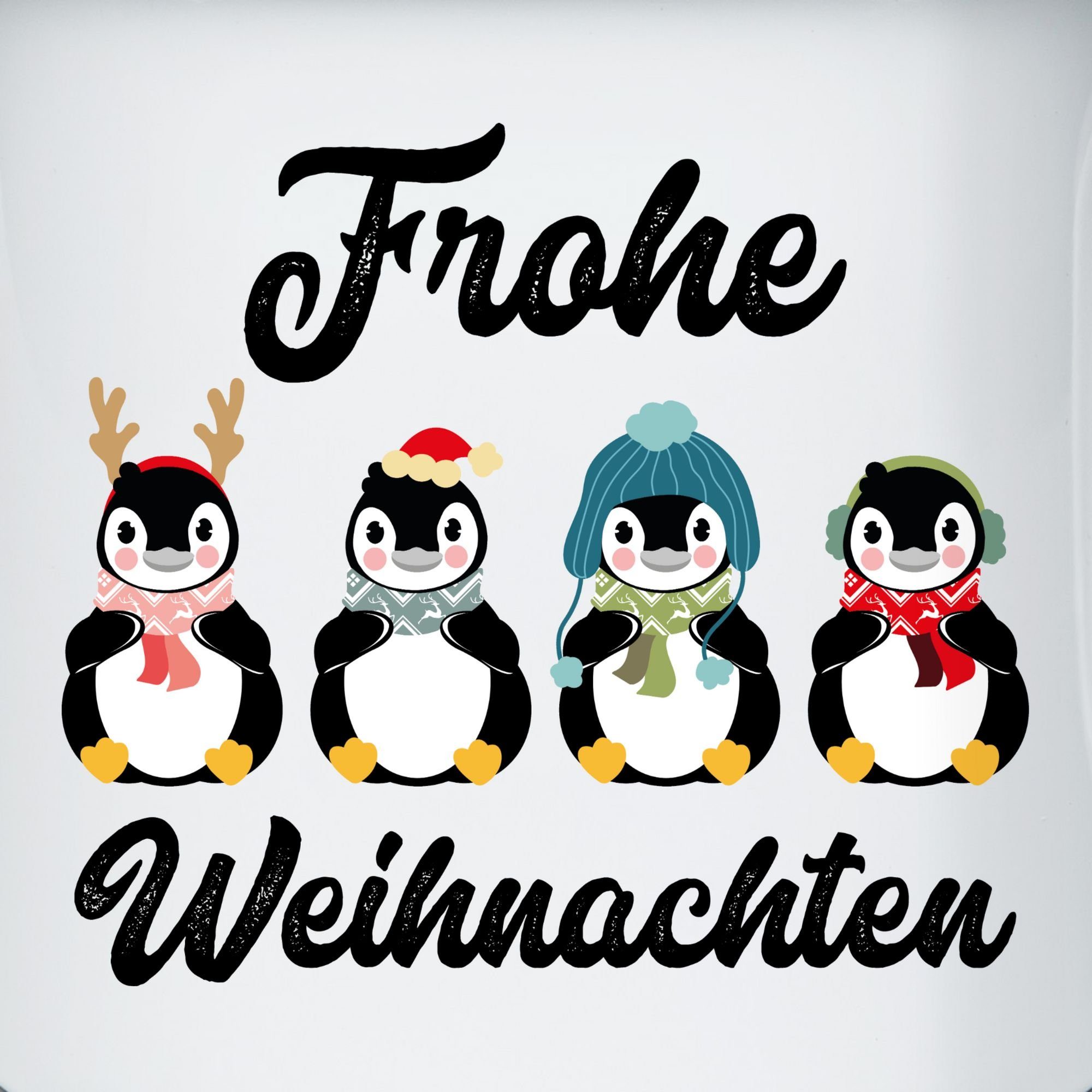 Weiß Schwarz Pinguine, Weihnachten 1 Frohe Shirtracer - Weihnachtstasse Stahlblech, Tasse