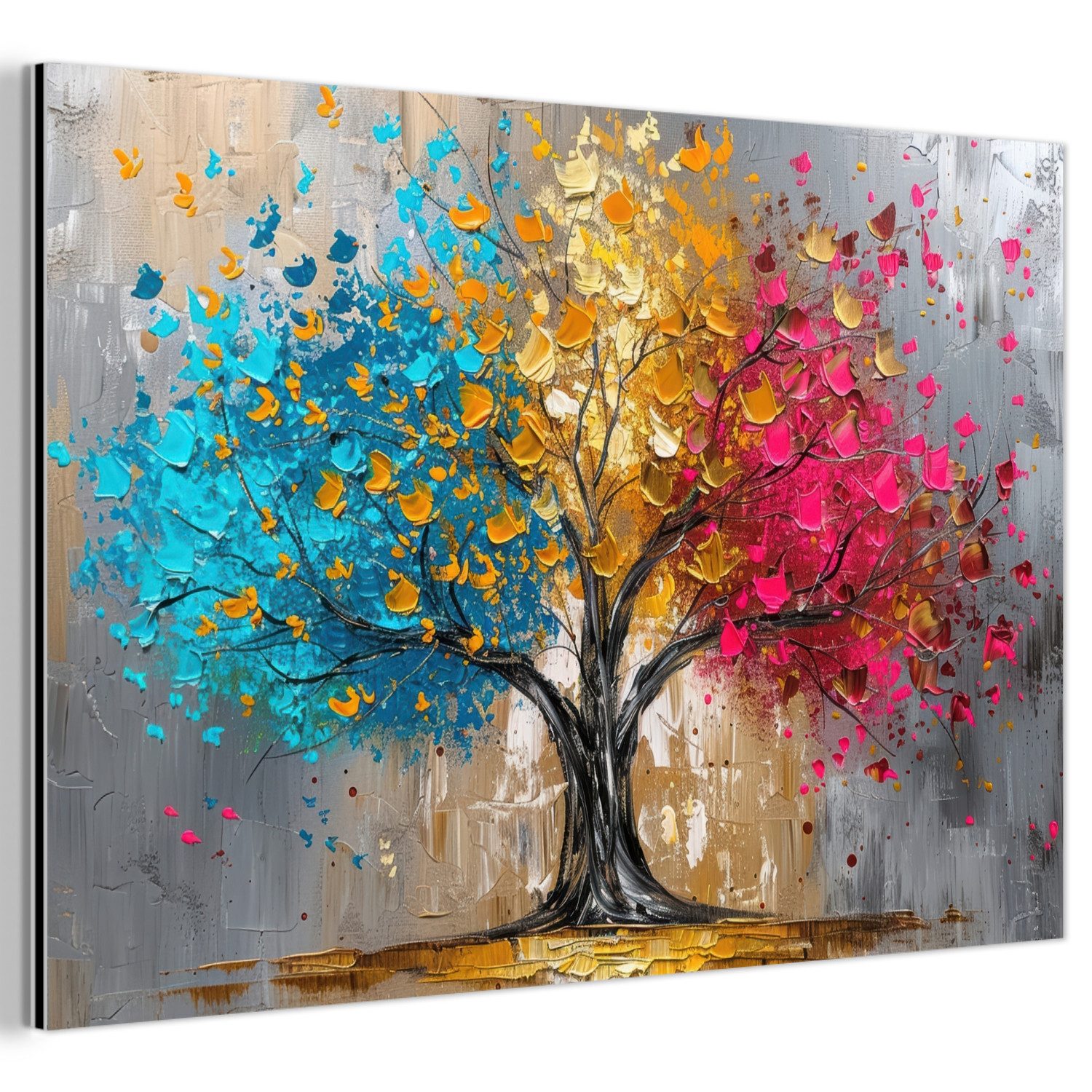 MuchoWow Metallbild Baum - Bunt - günstig online kaufen