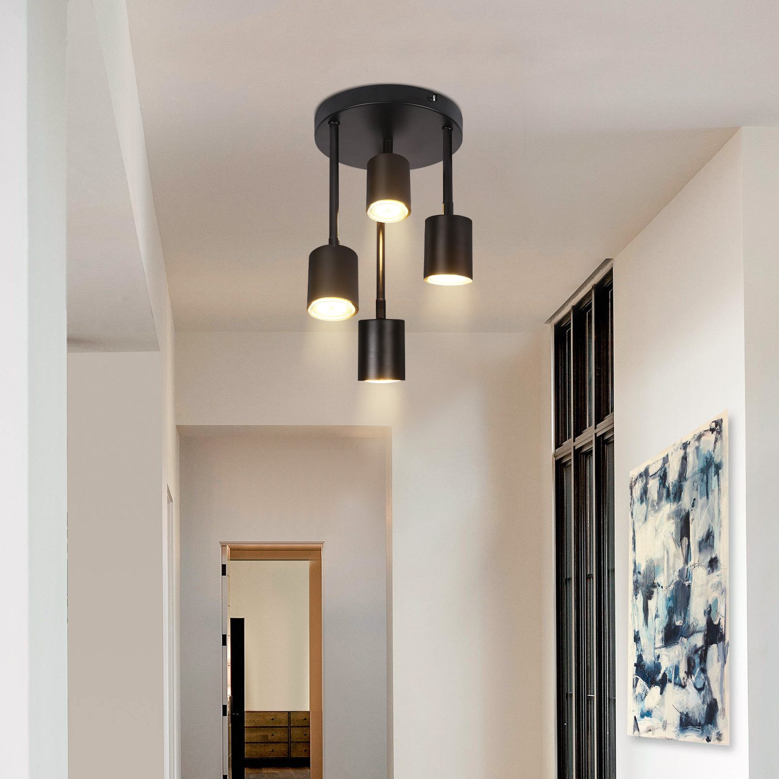 ZMH Deckenstrahler 3/4 Flammig Modern Schwenkbar 350° GU10 Küchenlampe für günstig online kaufen