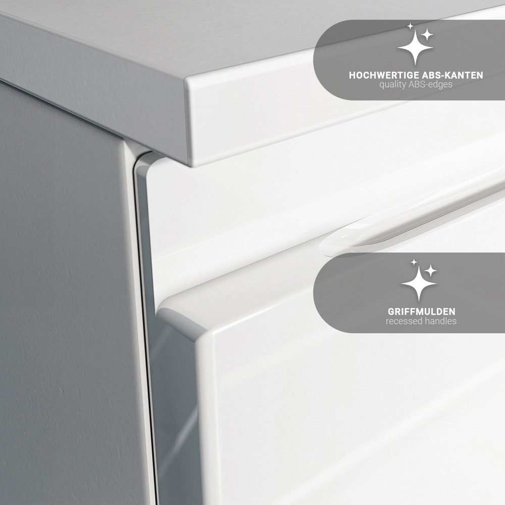 Lomadox Waschbeckenschrank SALO-01 weiß Front Hochglanz günstig online kaufen