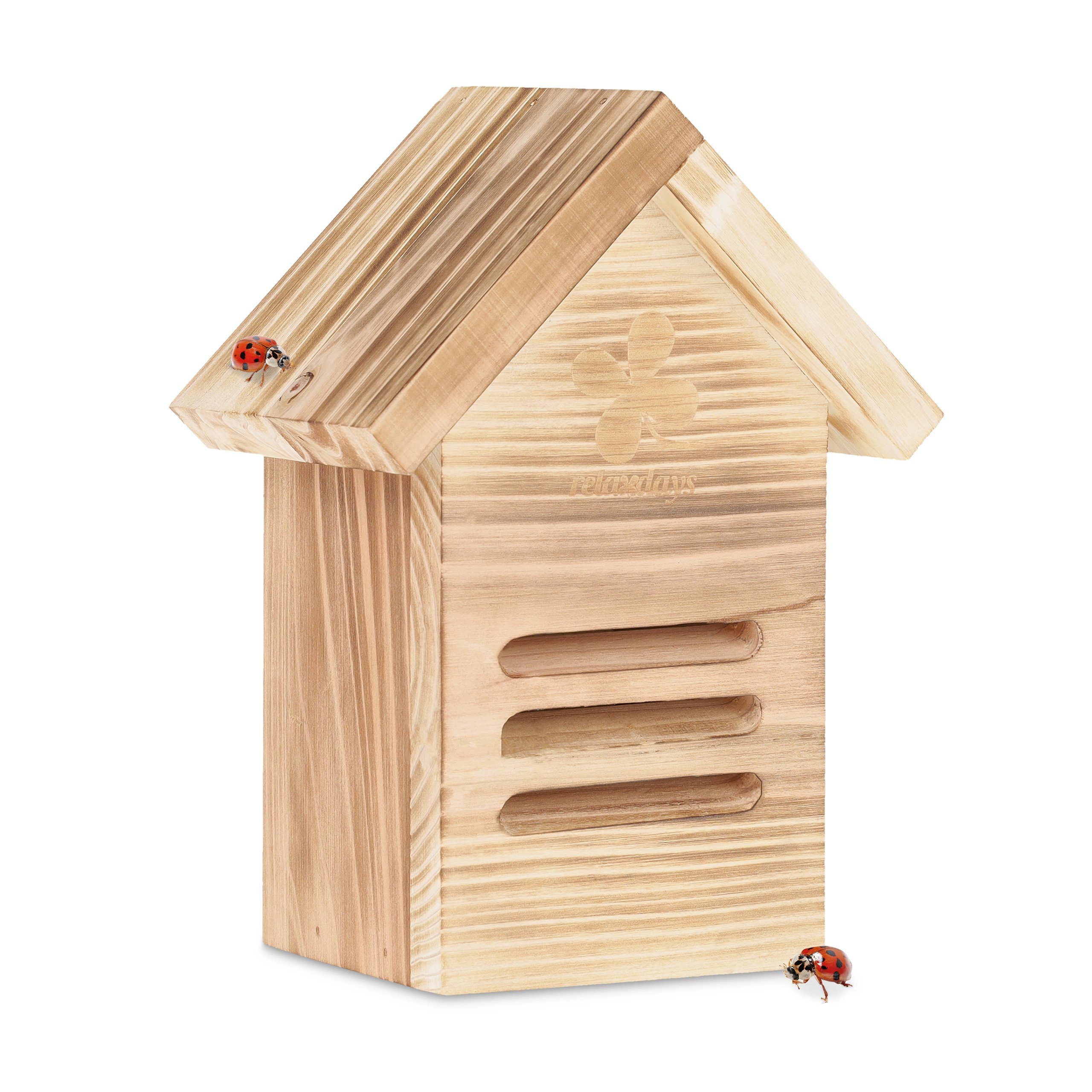 relaxdays Insektenhotel Marienkäferhaus aus Holz, (1-St)