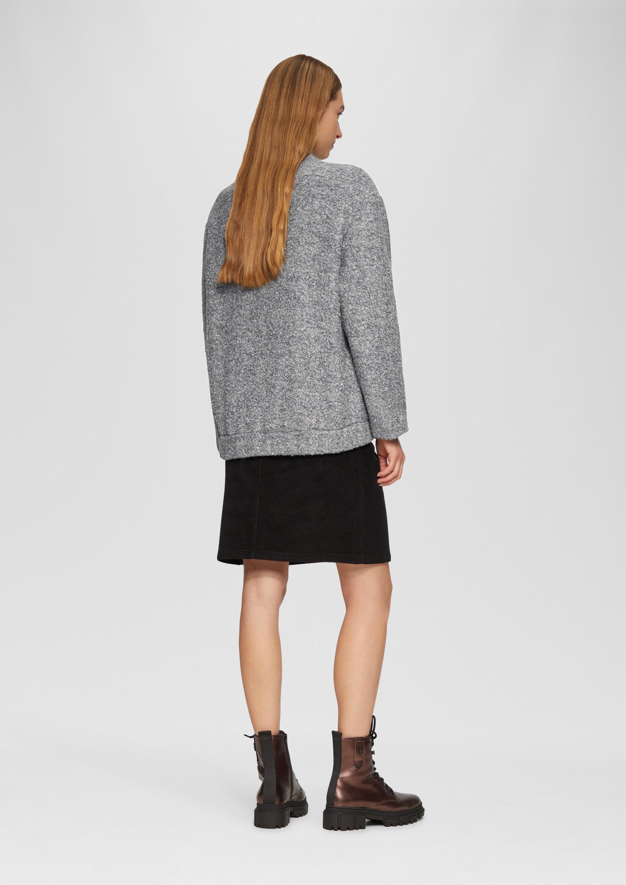 s.Oliver Funktionsjacke Outdoor-Jacke Bouclé-Bomberjacke aus Wollmix