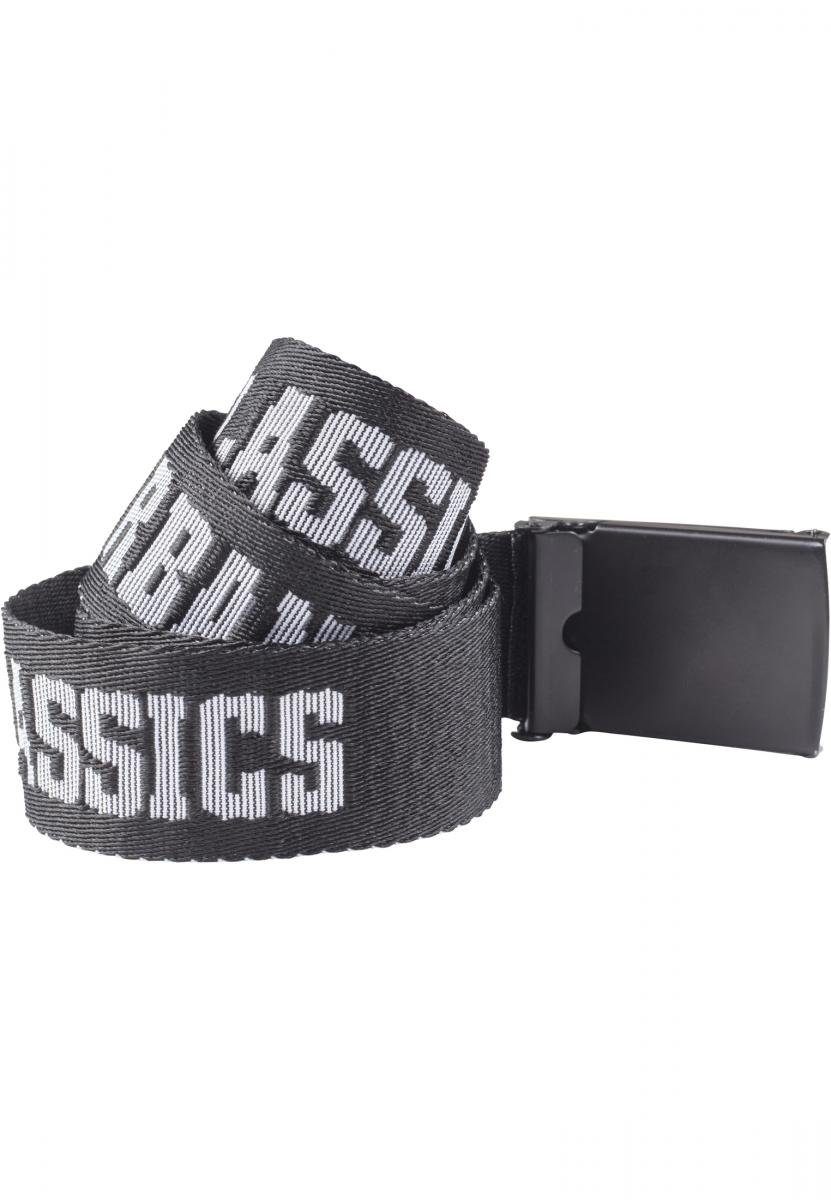 URBAN CLASSICS Hüftgürtel Accessoires Belt Logo black-black-weiß Jaquard