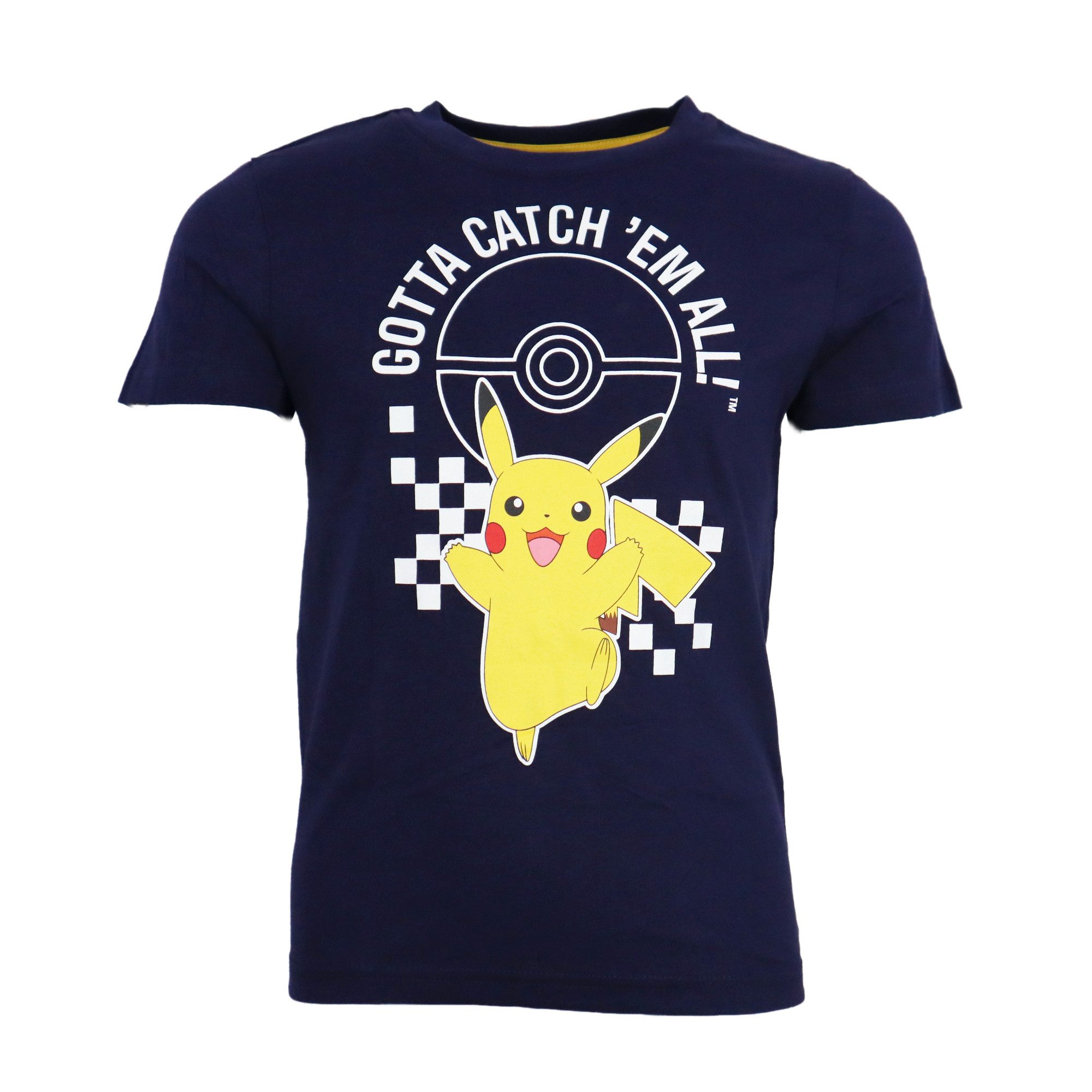 POKÉMON Print-Shirt Pokemon Pikachu Jungen T-Shirt Kurzarm Shirt Gr. 110 bis 152, 100% Baumwolle