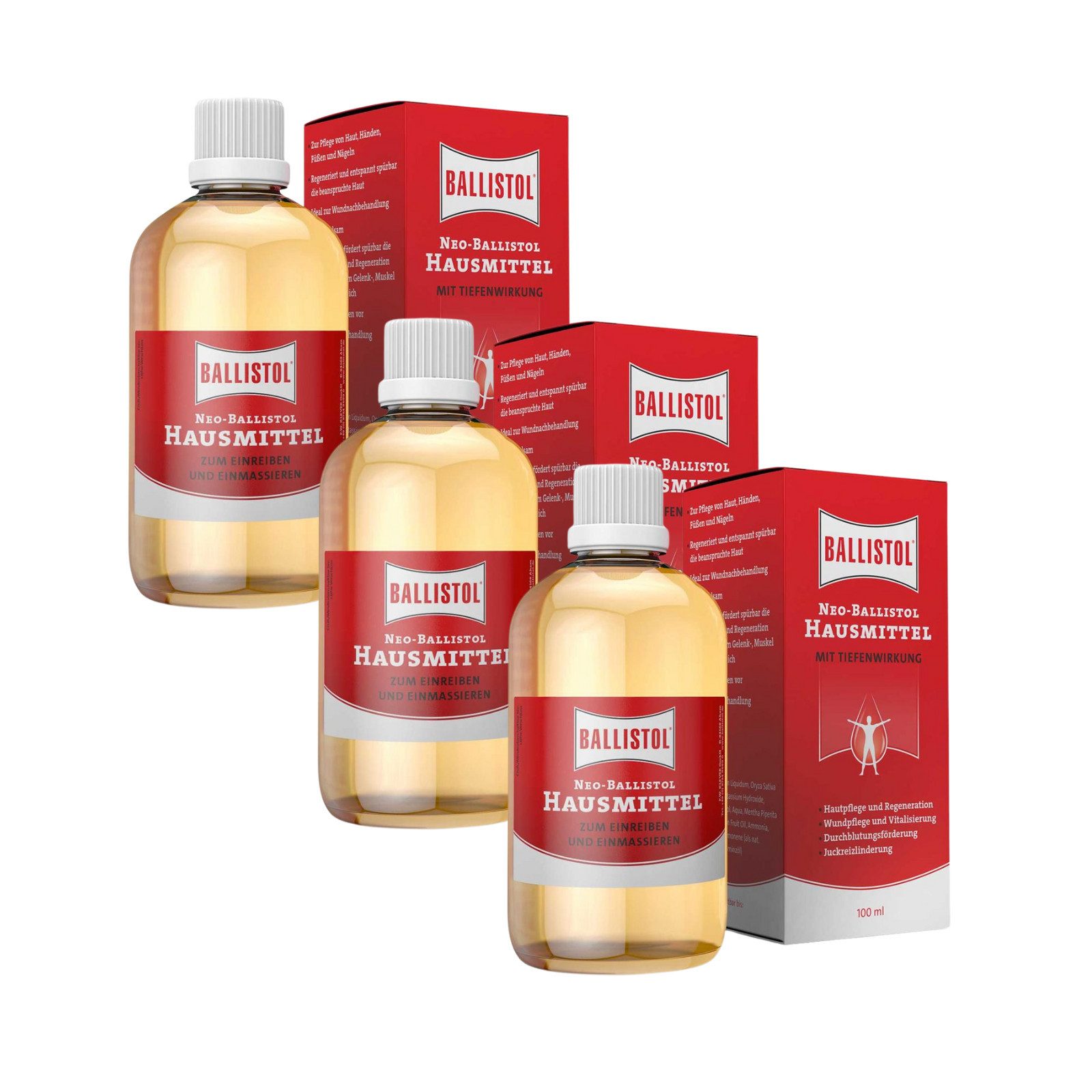 Ballistol Hautpflege-Set NEO-Ballistol Hausmittel zur Körperpflege Pflegeöl 100 ml 3er Set, 3-tlg.