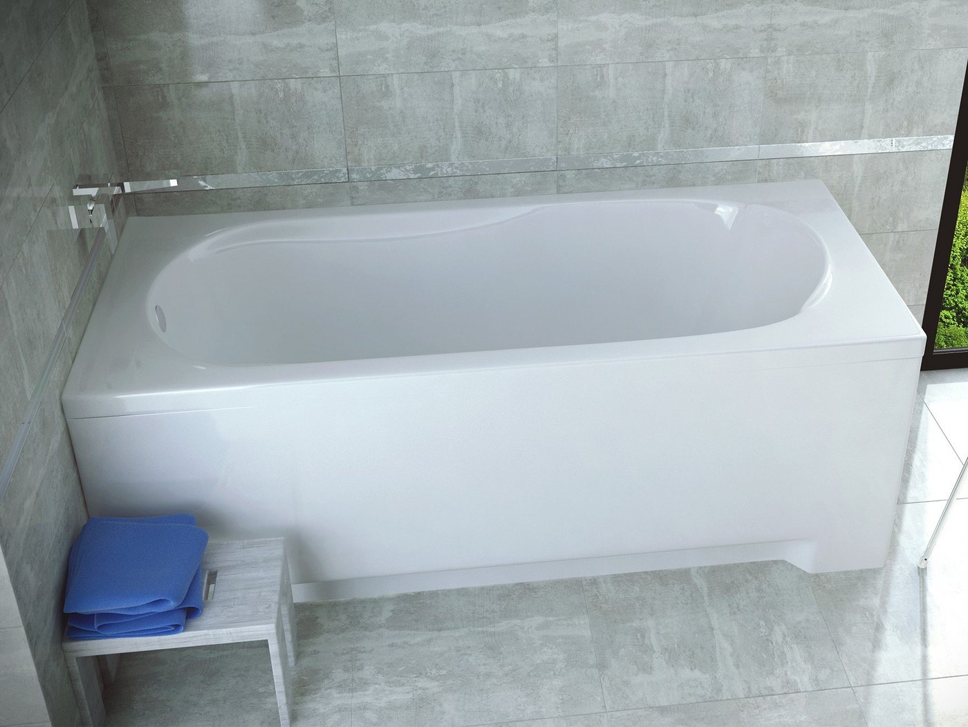 Thumbnail - KOLMAN Badewanne Rechteck Bona 160x70, Ablaufgarnitur & Füße GRATIS