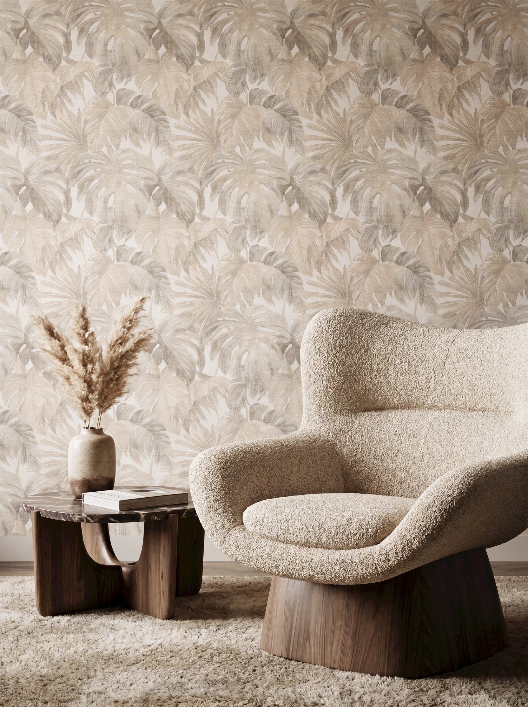 Newroom Vliestapete Kelmira Beige Tapete Vliestapete Blumen, Floral, Blumenranke, strukturiert, Mustertapete