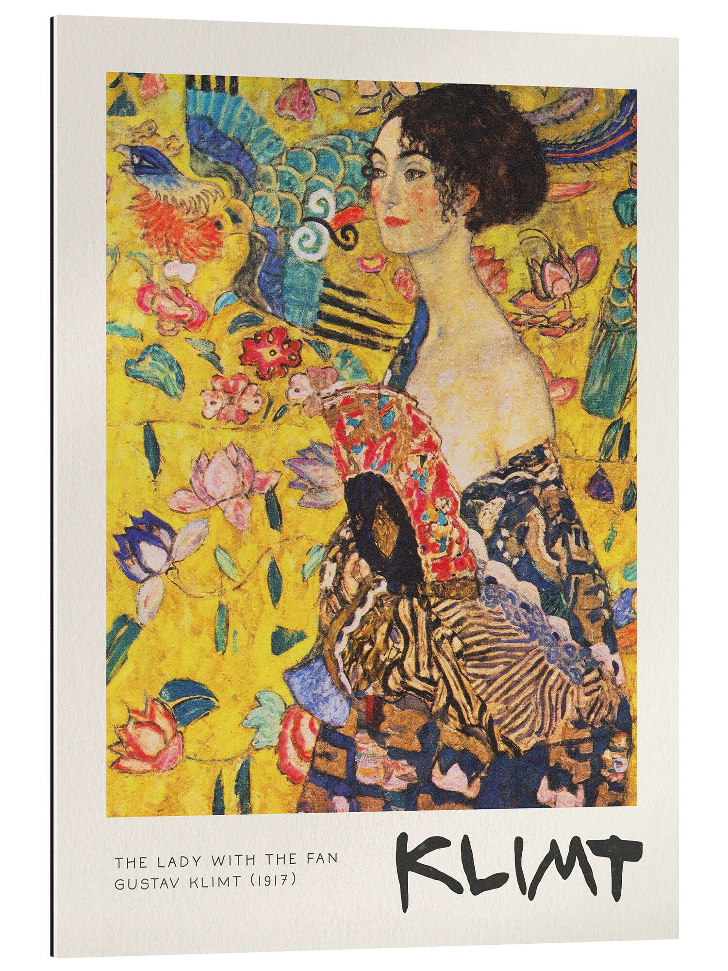 Posterlounge Wandbild Dame mit Fächer, 1917, Gustav Klimt, erhältlich als Poster, Leinwandbild, Wandsticker oder Acrylglasbild