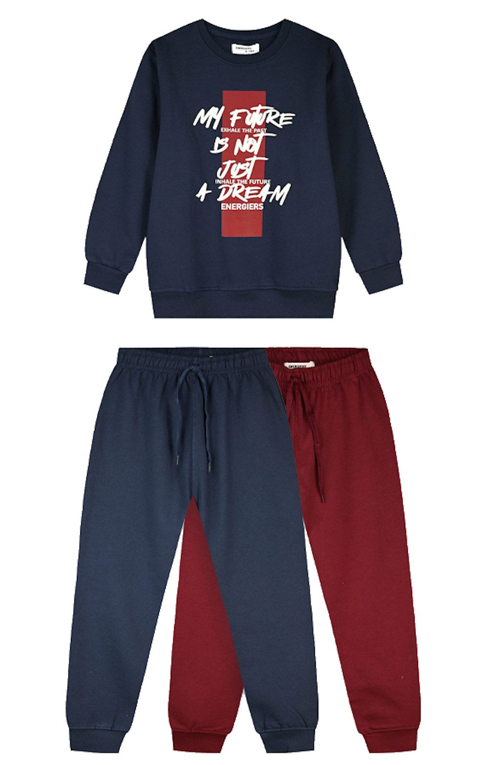 ENERGIERS Jogginganzug ENERGIERS Jungen 3tlg. Jogginganzug Sweatshirt Jogginghosen navy (3-tlg., 3 teilig)