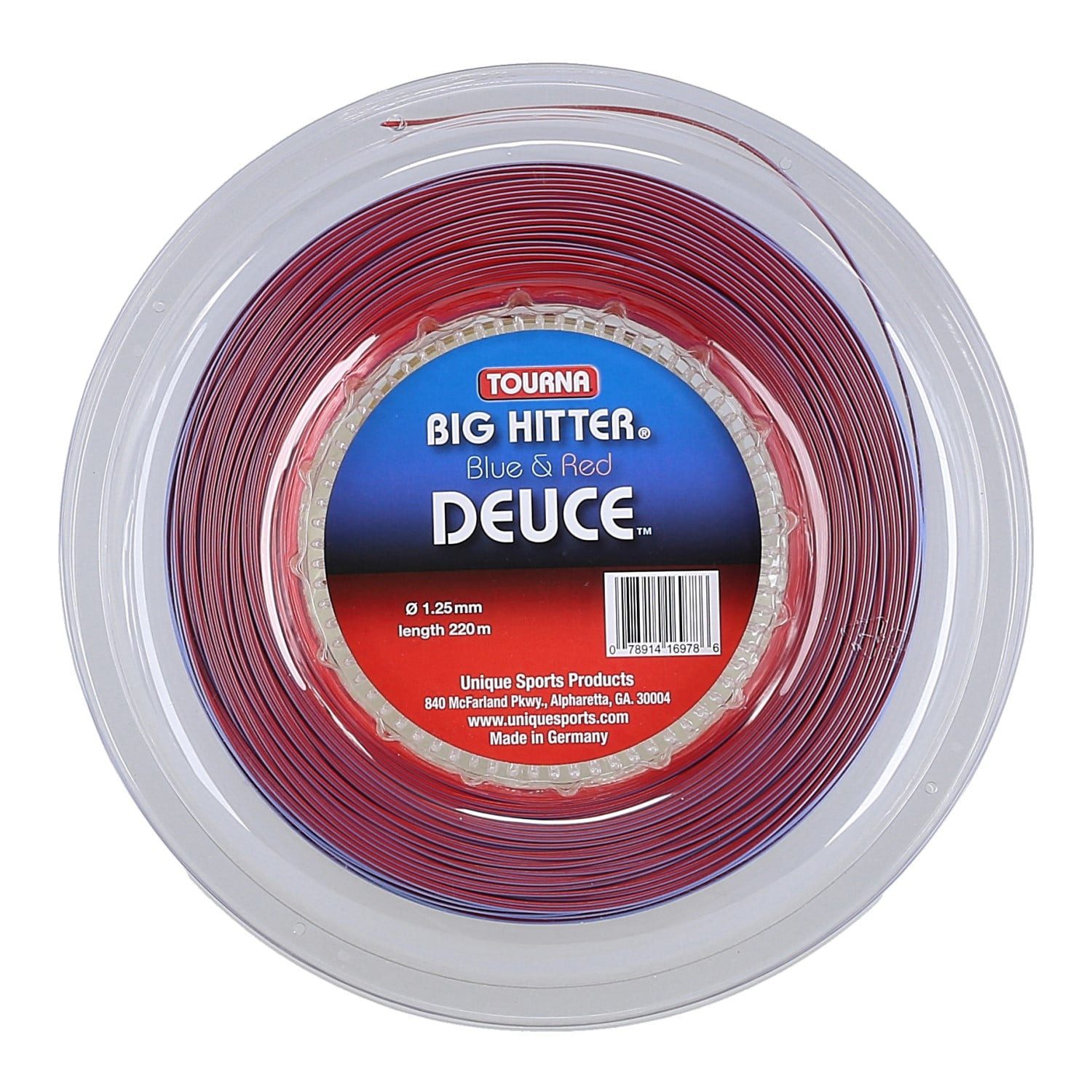 Tennissaite Big Hitter Deuce blau/rot 220m Rolle