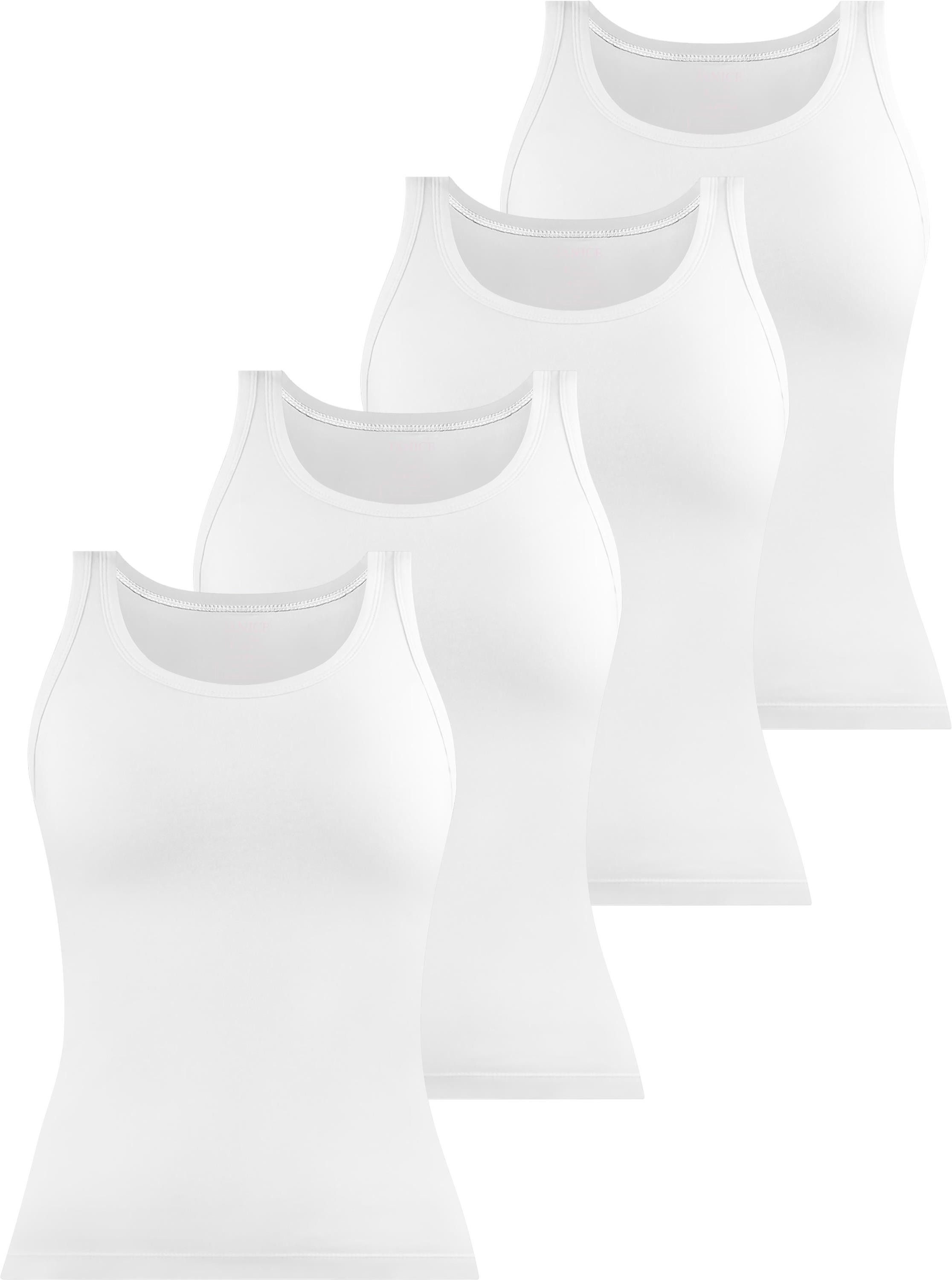 Janice Tanktop 4 x Damen Top Nazca Trägertop aus Baumwolle