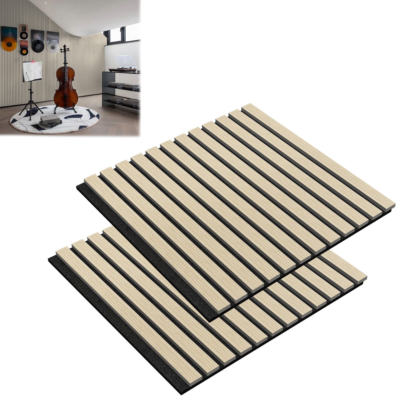 Akustikpaneele Holz Filz Wei