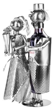 BRUBAKER Weinflaschenhalter Hochzeitspaar Flaschenhalter, (inklusive Grußkarte), Hochzeit Weinhalter, Metall Skulptur, Hochzeitsgeschenk