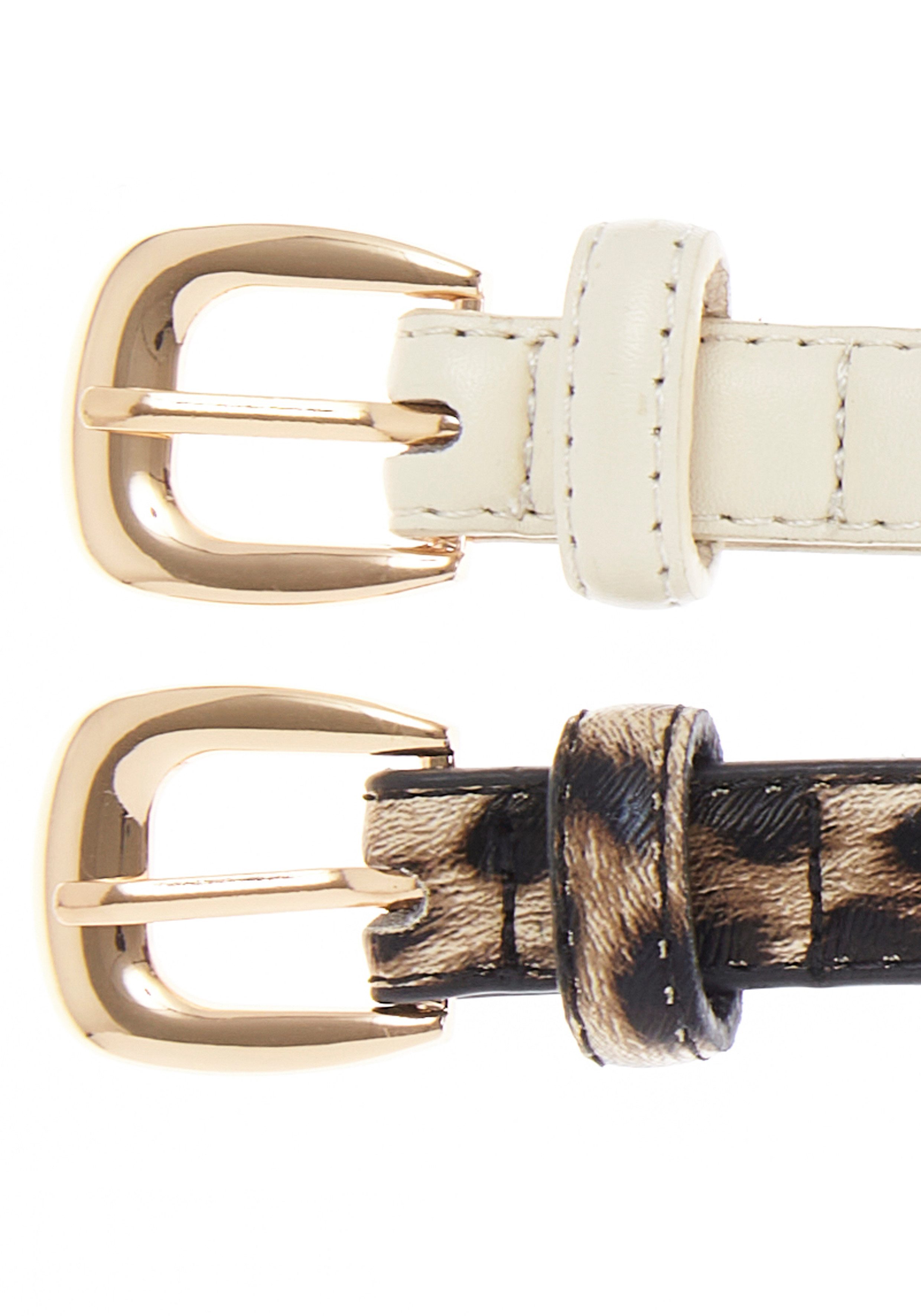 LASCANA Hüftgürtel 2-er Pack Gürtel, Anzuggürtel, Hosengürtel, Jeansgürtel NEU für Hosen & Kleider im modernen Design – Bild 3 von 3