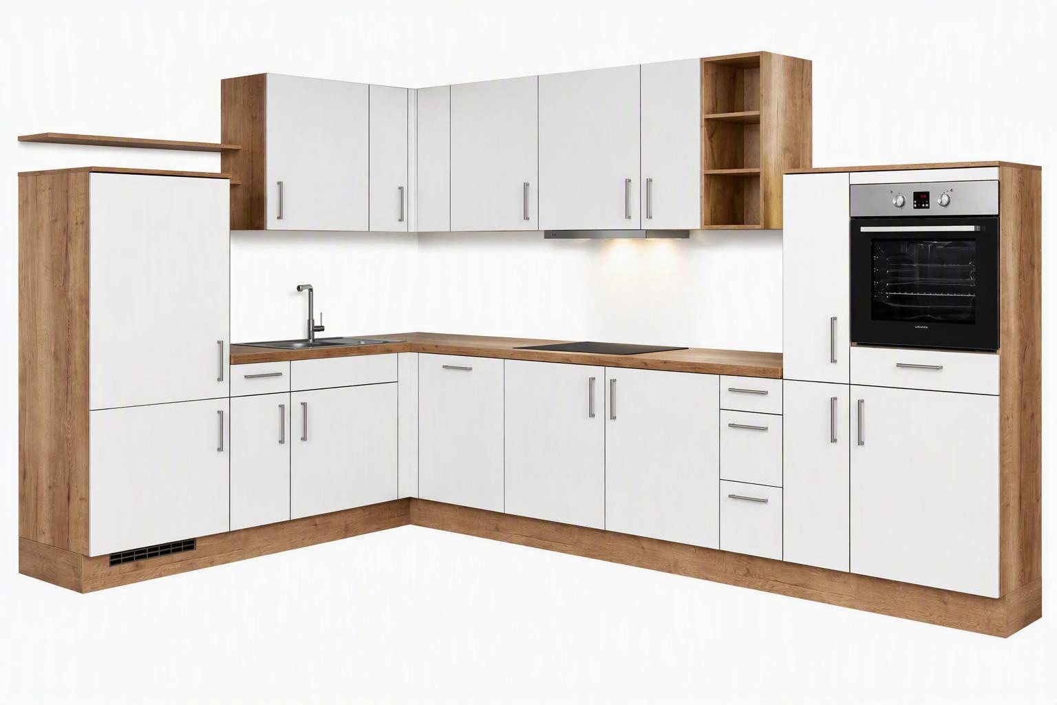 nobilia® Winkelküche Iveland, individuell anpassbar, gratis Küchenplanung mit Profis, (Breite 525 cm), vormontiert, wahlw. mit E-Geräten, Preis inkl.Lieferung