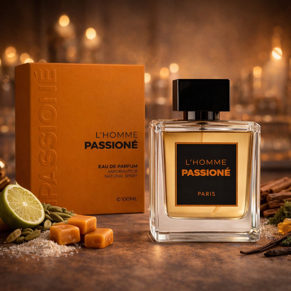 Jack Hope Paris Eau de Parfum L’HOMME PASSIONÉ PARIS Herrenduft, Orientalisch, Holzig e100 ml, Hergestellt in Paris, Langanhaltend, Gourmandig, Warm, Verführerisch