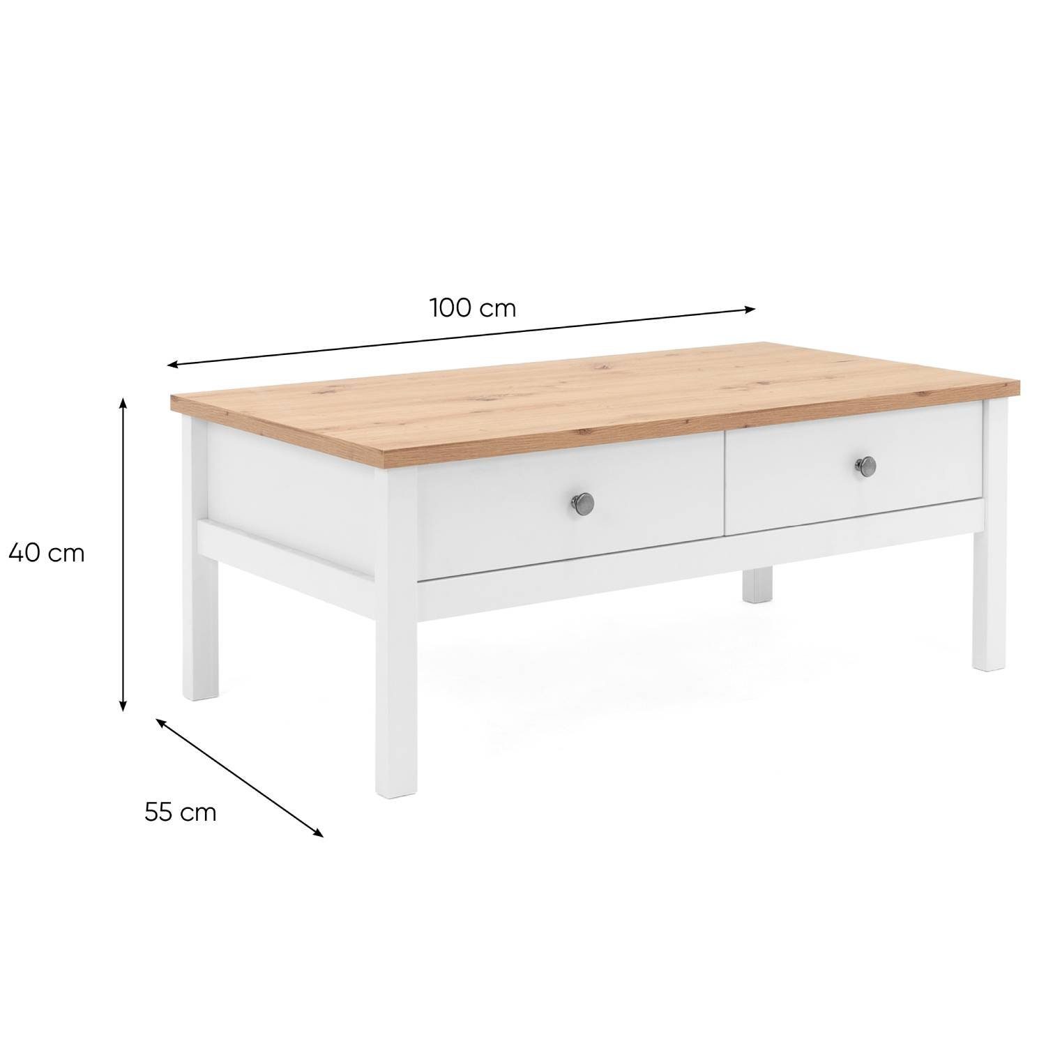 Tisch Stauraum Set) Holz Couchtisch Sofatisch Weiß (kein Beistelltisch Wohnzimmertisch Homestyle4u