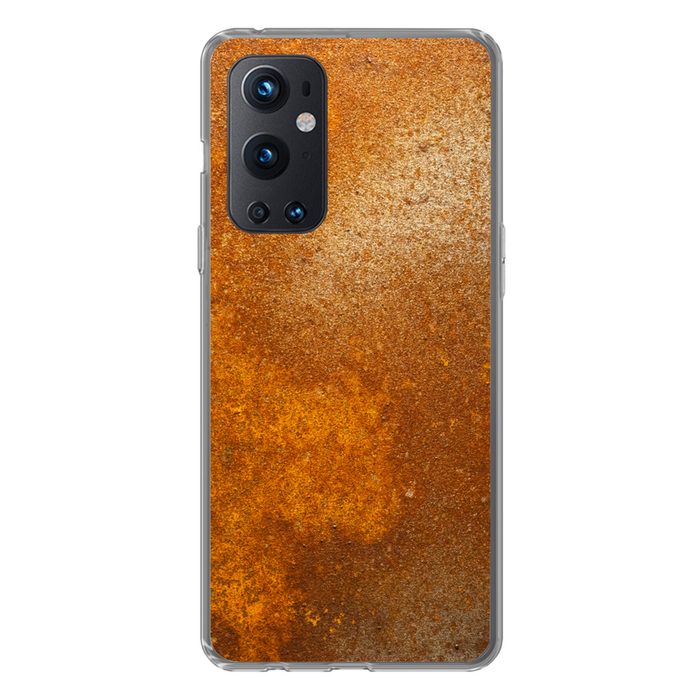MuchoWow Handyhülle Metall - Rost - Orange - Vintage - Industriell Phone Case Handyhülle OnePlus 9 Pro Silikon Schutzhülle