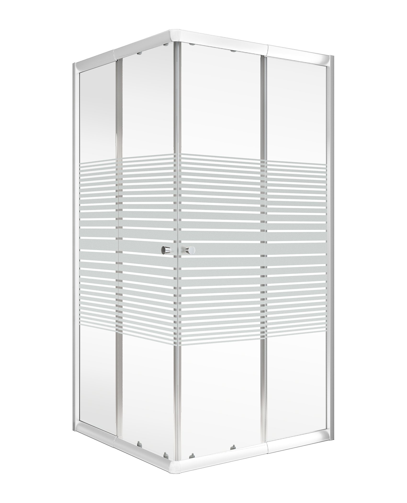 Schulte Eckdusche Sunny verstellbar 75-90 cm 180 cm Höhe, BxT: 90x90 cm, Sicherheitsglas, Schiebetüren Eckeinstieg Alpin Weiß – Bild 2 von 5